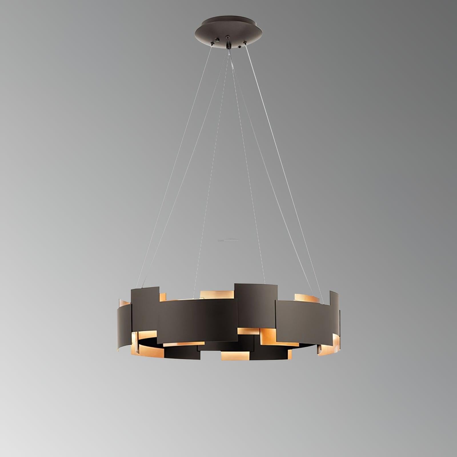 Kichler Oval Chandelier ∅ 23.6″ - Black & Gold-1-Luxehomezone