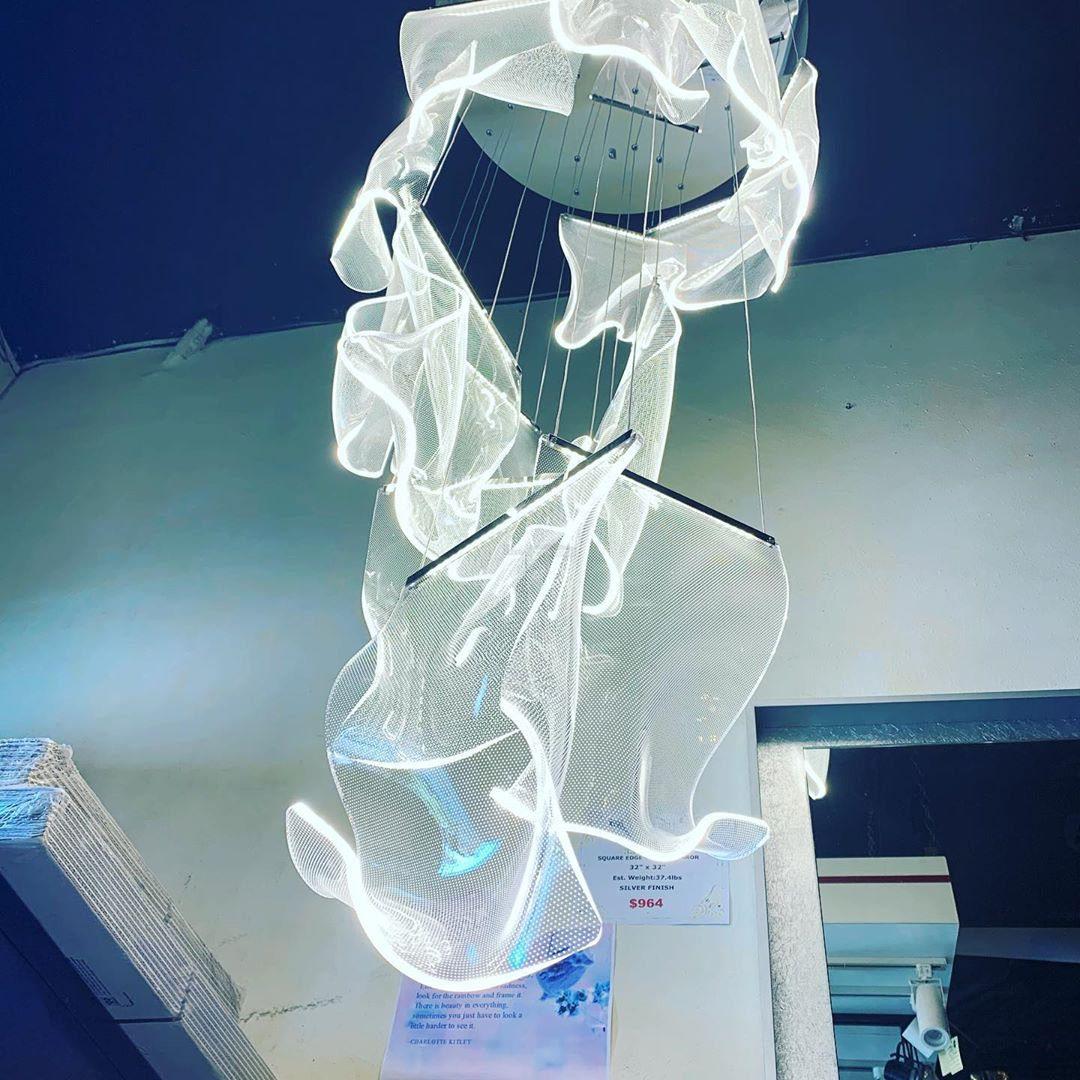 Acrylic Staircase Chandelier - Helia-1-Luxehomezone