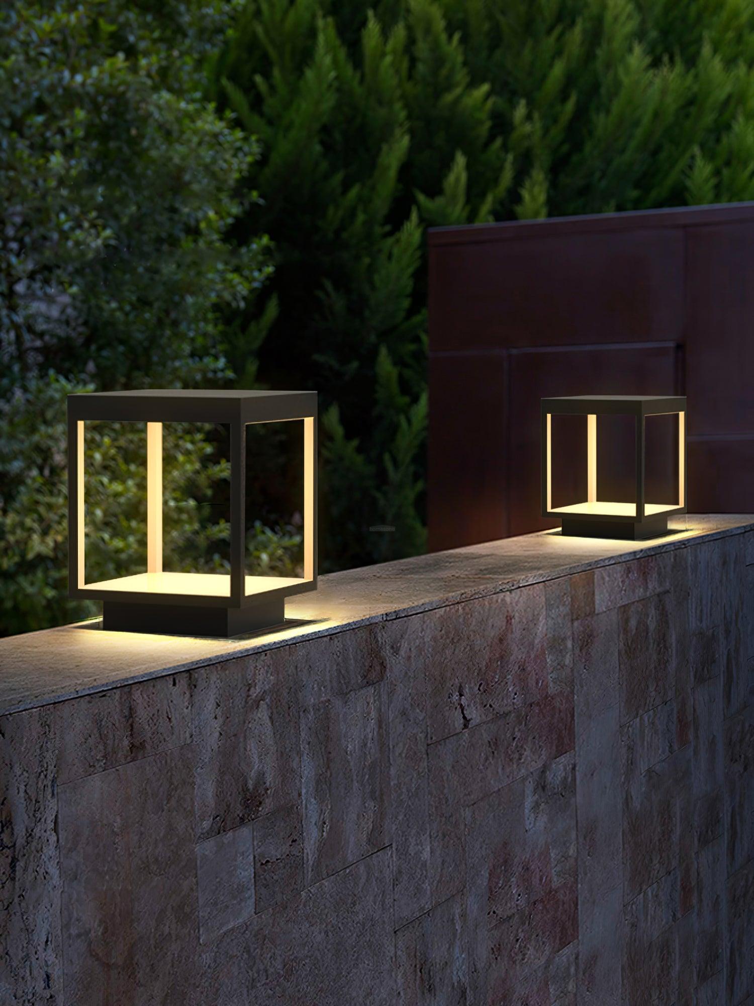 Square Frame Fence Post Garden Table Lamp