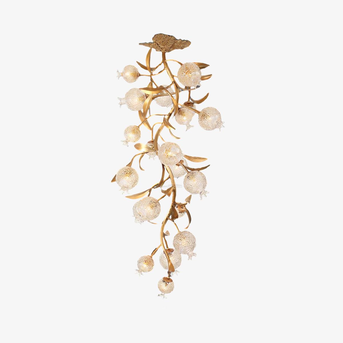 Pomegranate Brass Chandelier ∅ 19.7″ - Helia, Semi Flush Mounts-1-Luxehomezone