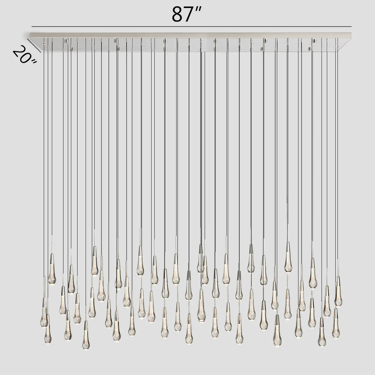 Solitaire Linear Chandelier 37"/ 50"/ 70"/ 87"/ 120"