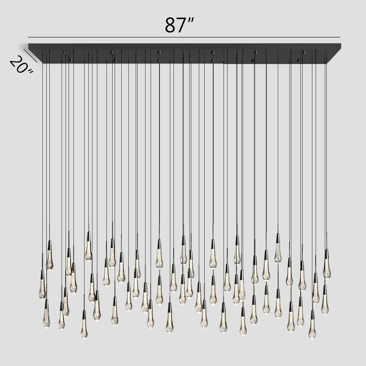 Solitaire Linear Chandelier 37"/ 50"/ 70"/ 87"/ 120"
