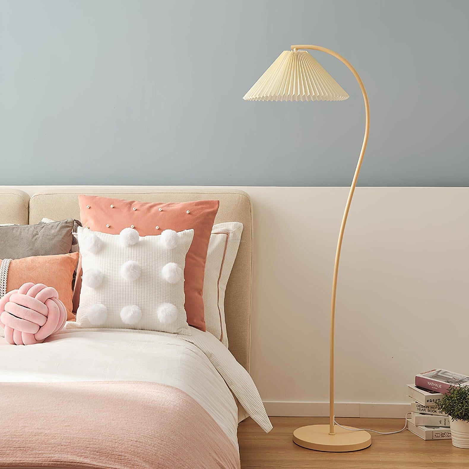 Crescini Pleated Floor Lamp ∅ 11.8″ - Drapery-1-Luxehomezone