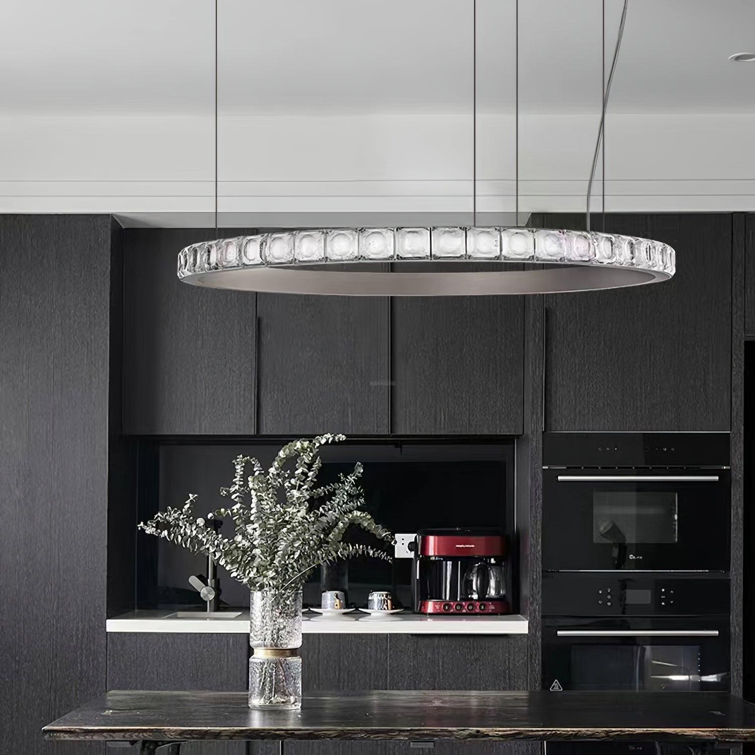 Aura Ring Chandelier ∅ 15.7″ - Straps-1-Luxehomezone