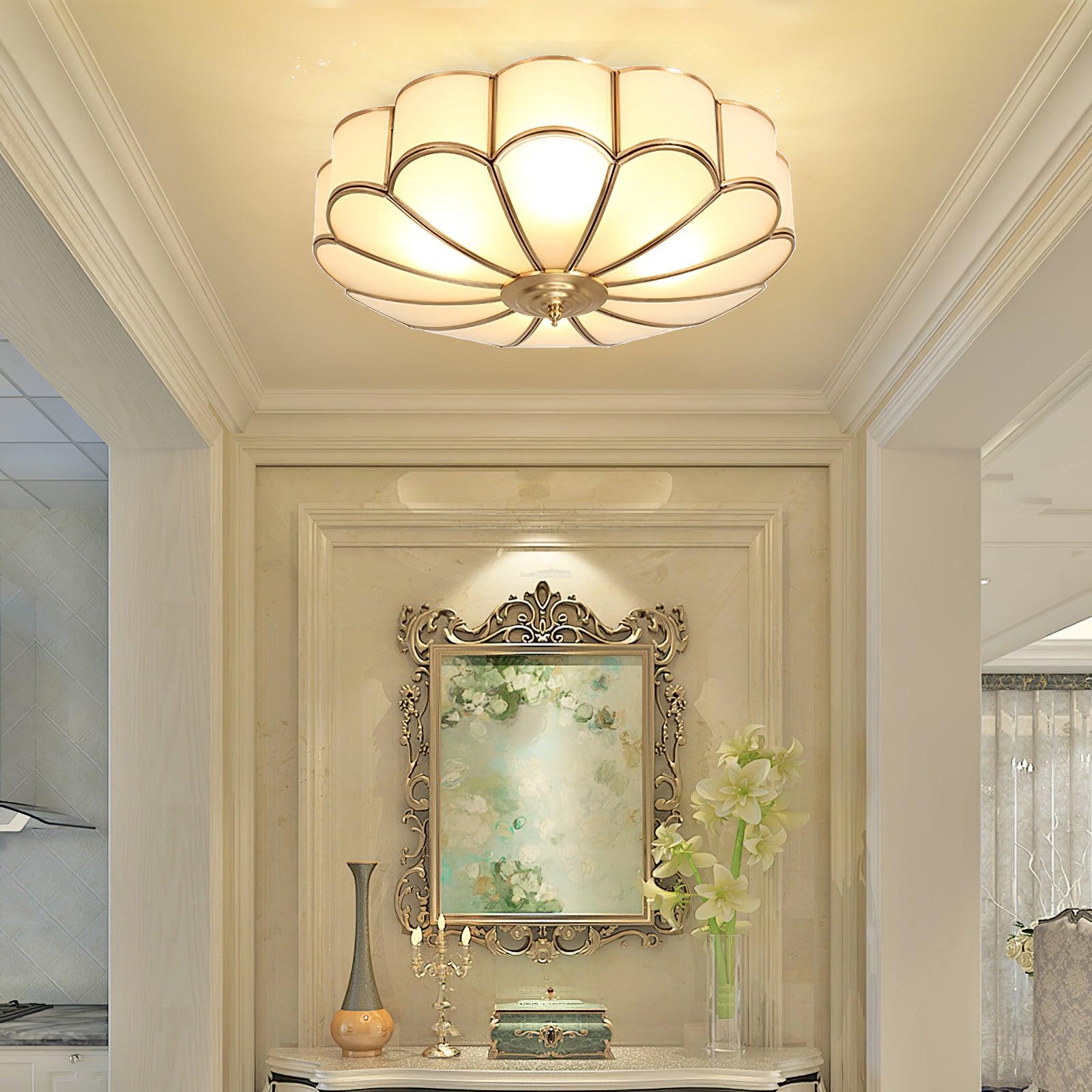 Flower Shape Glass Recessed Ceiling Light-Glass Flush Mount - Flush Mounts, Optimized-1-Luxehomezone