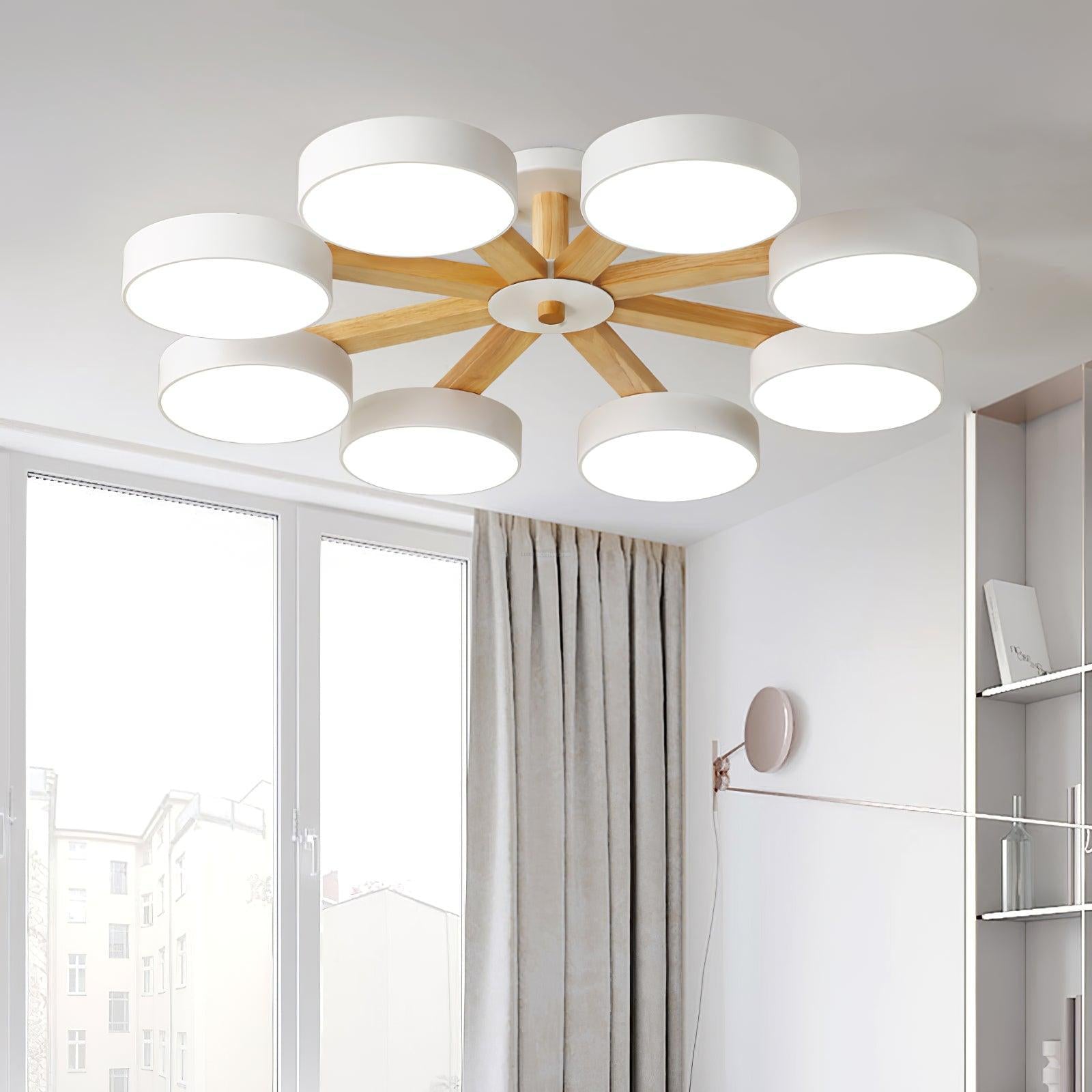 Modern Multi Stem Chandelier with 5/6/8 heads - Wood-1-Luxehomezone