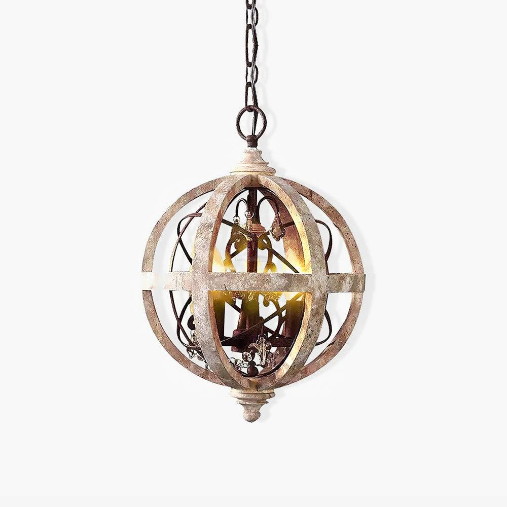 Retro Globe Weathered Chandelier Φ 11.8″ - Genteel-1-Luxehomezone