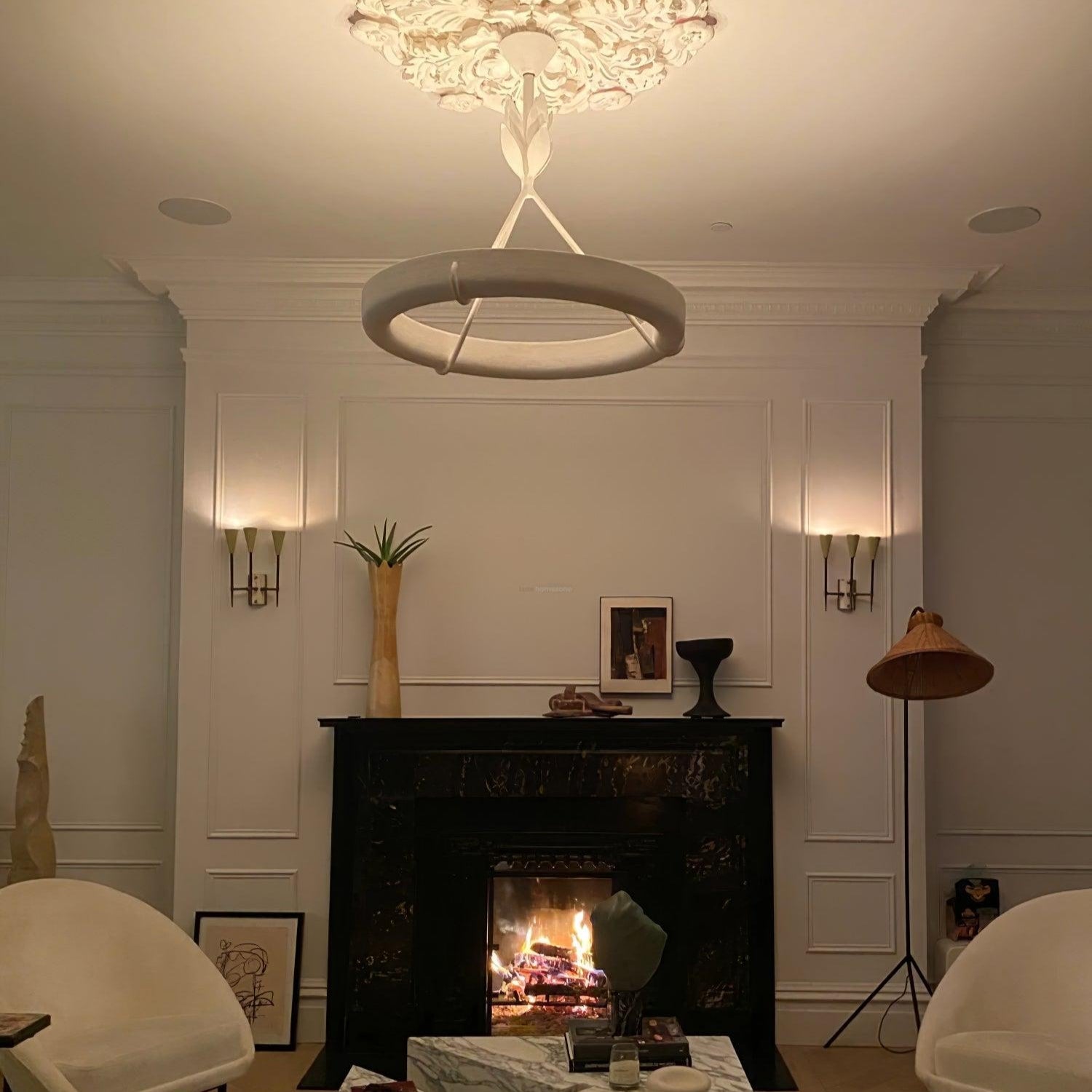 Tinsley Plaster Chandelier ∅ 23.6″/31.5'' - Alabaster, Alabaster Chandelier, Alabaster Pendant, Unknown-1-Luxehomezone
