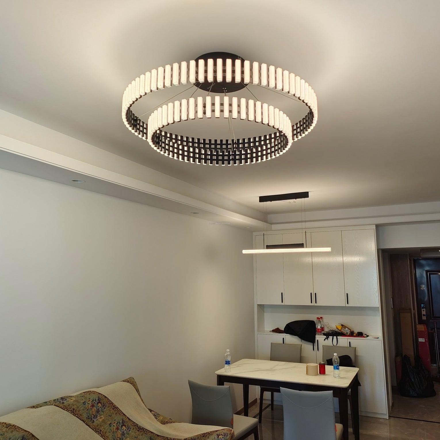 Hanging LED Chandelier ∅ 15.7″ - ring-1-Luxehomezone