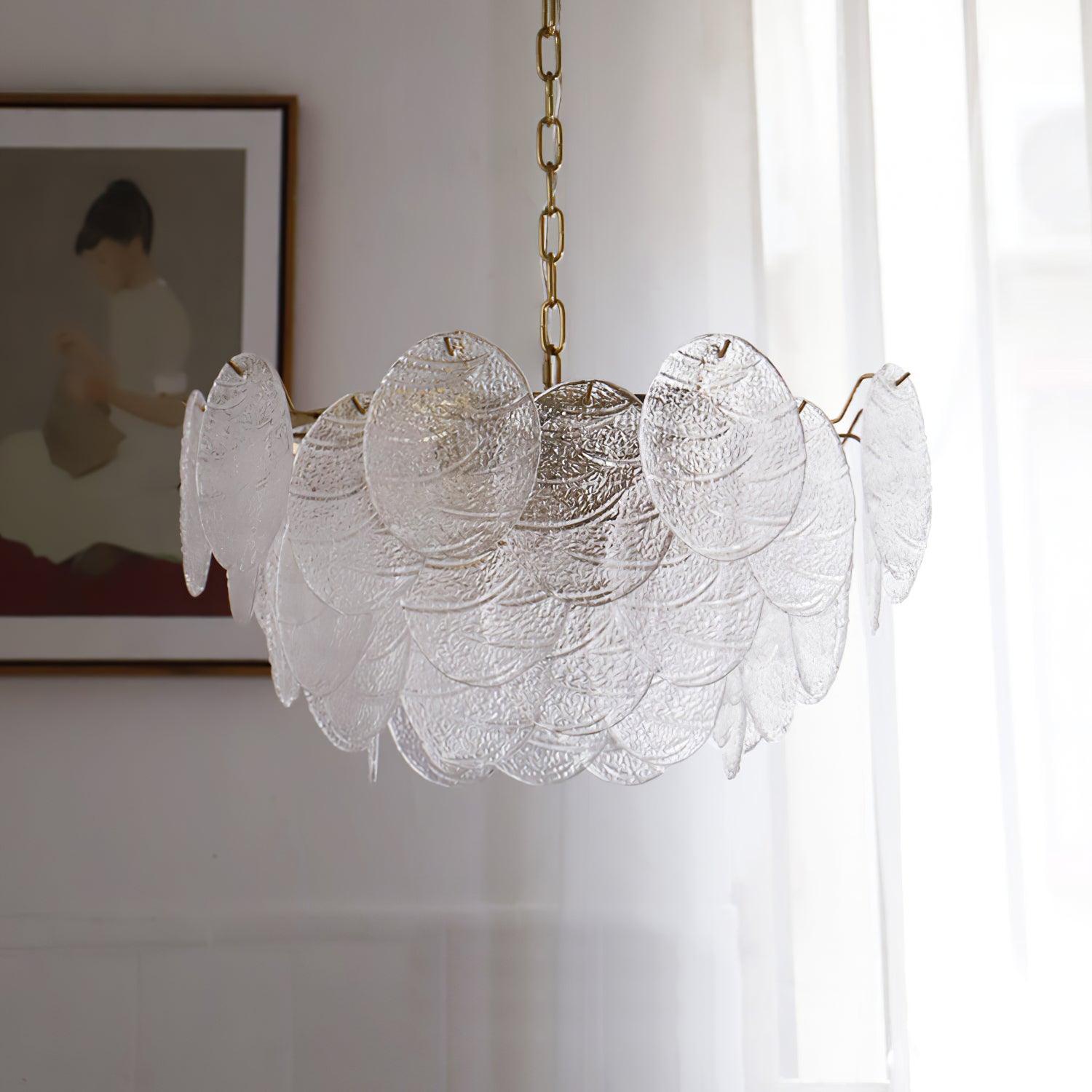 Glass Disc Chandelier with 4/6/9/12 heads - Cylinder-1-Luxehomezone