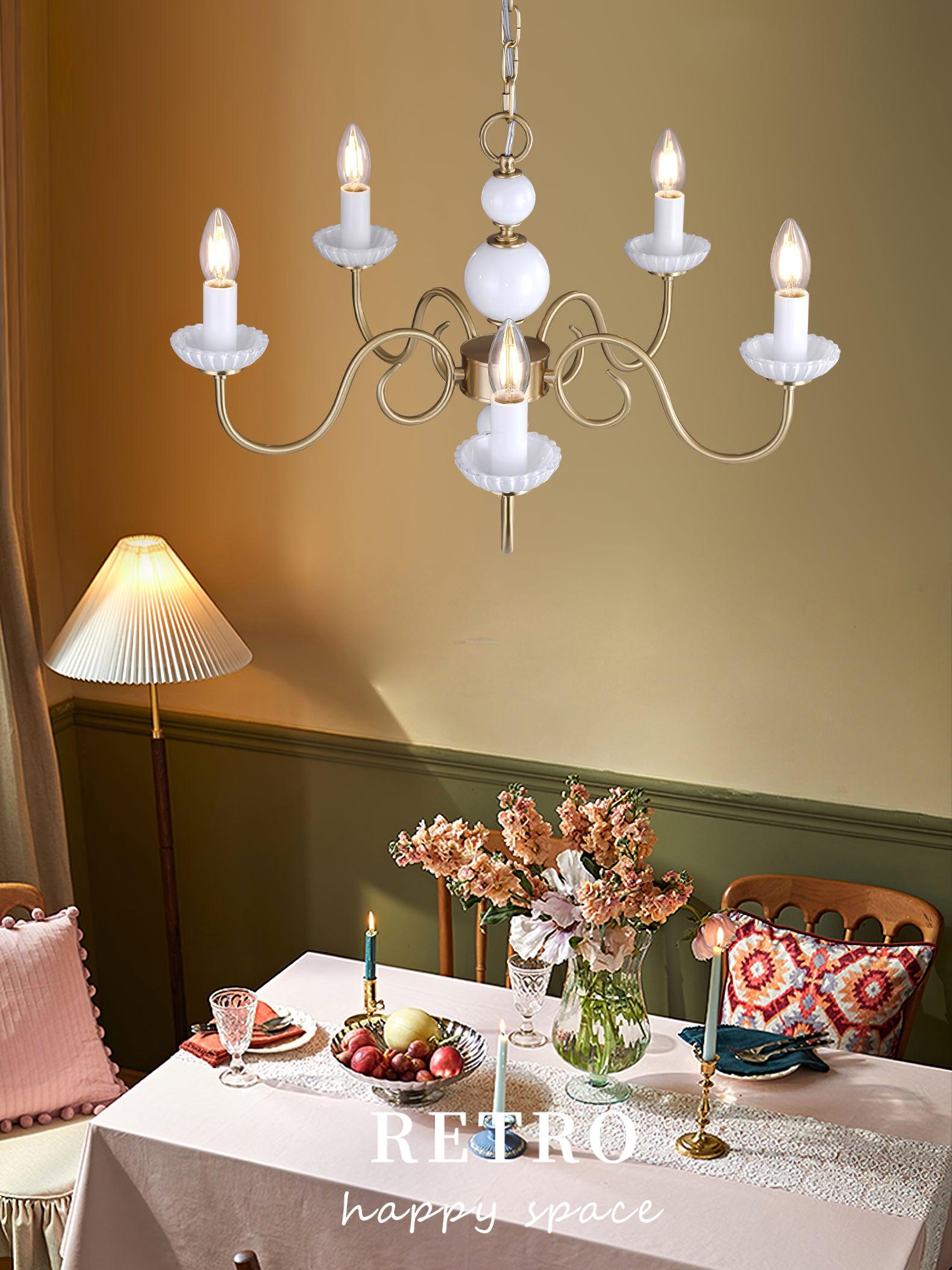 Candle Style Carlita Chandelier with 3/5 heads - Candle-1-Luxehomezone