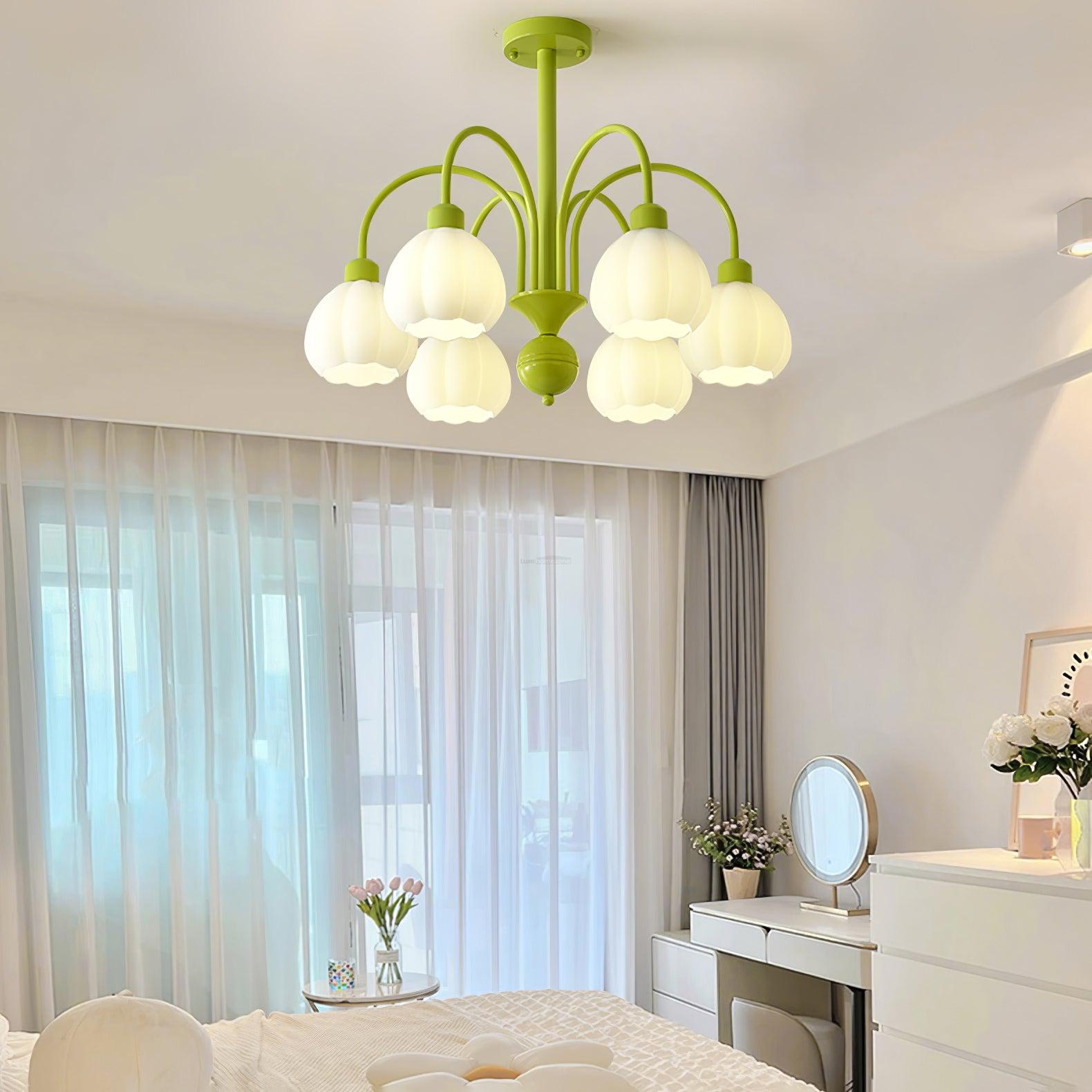 Cream Pumpkin Ball Chandelier with 4/5/6/8 heads - Zahara-1-Luxehomezone