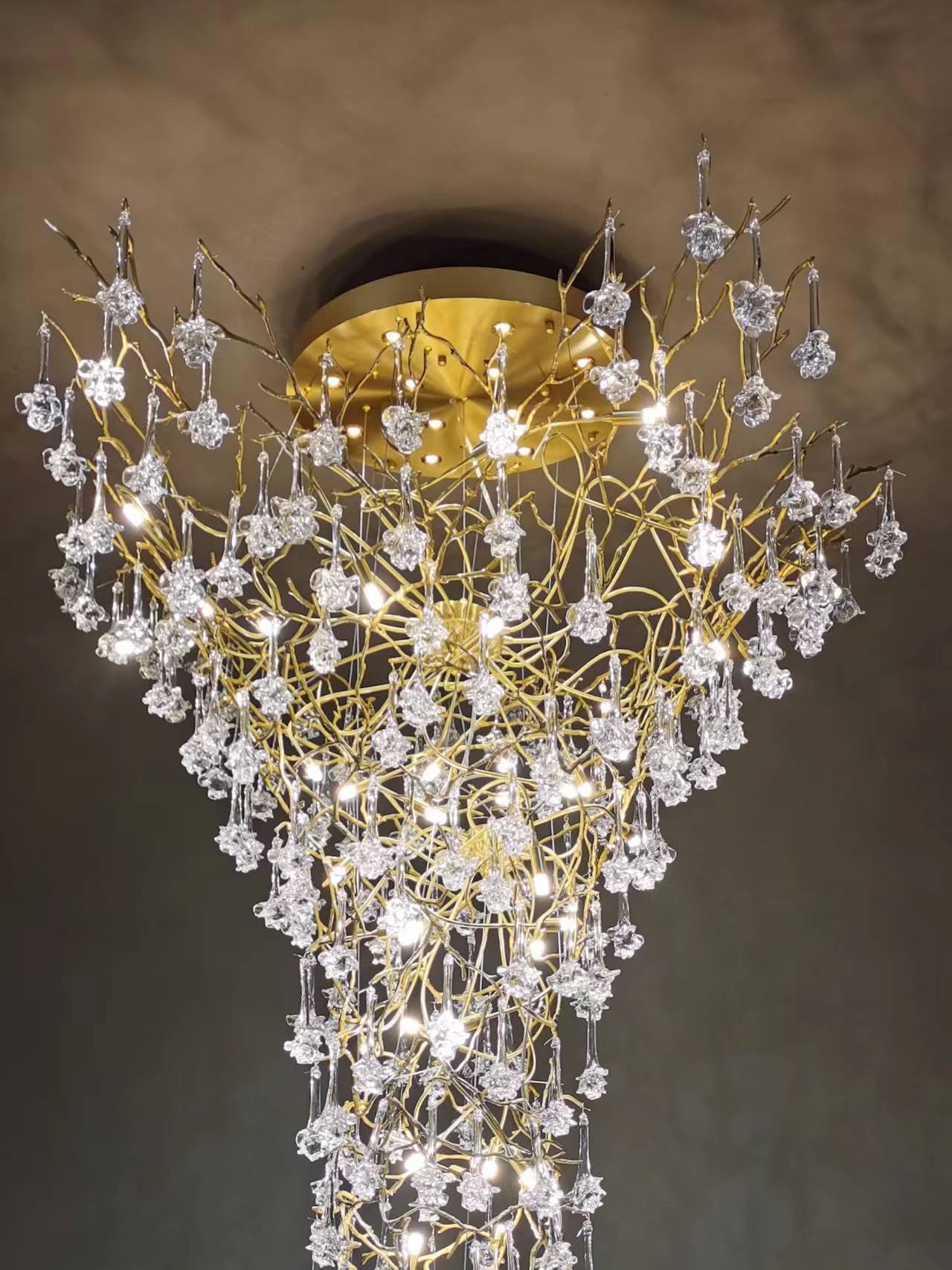 Tree Branch Staircase Chandelier ∅ 59″ - Helia-1-Luxehomezone
