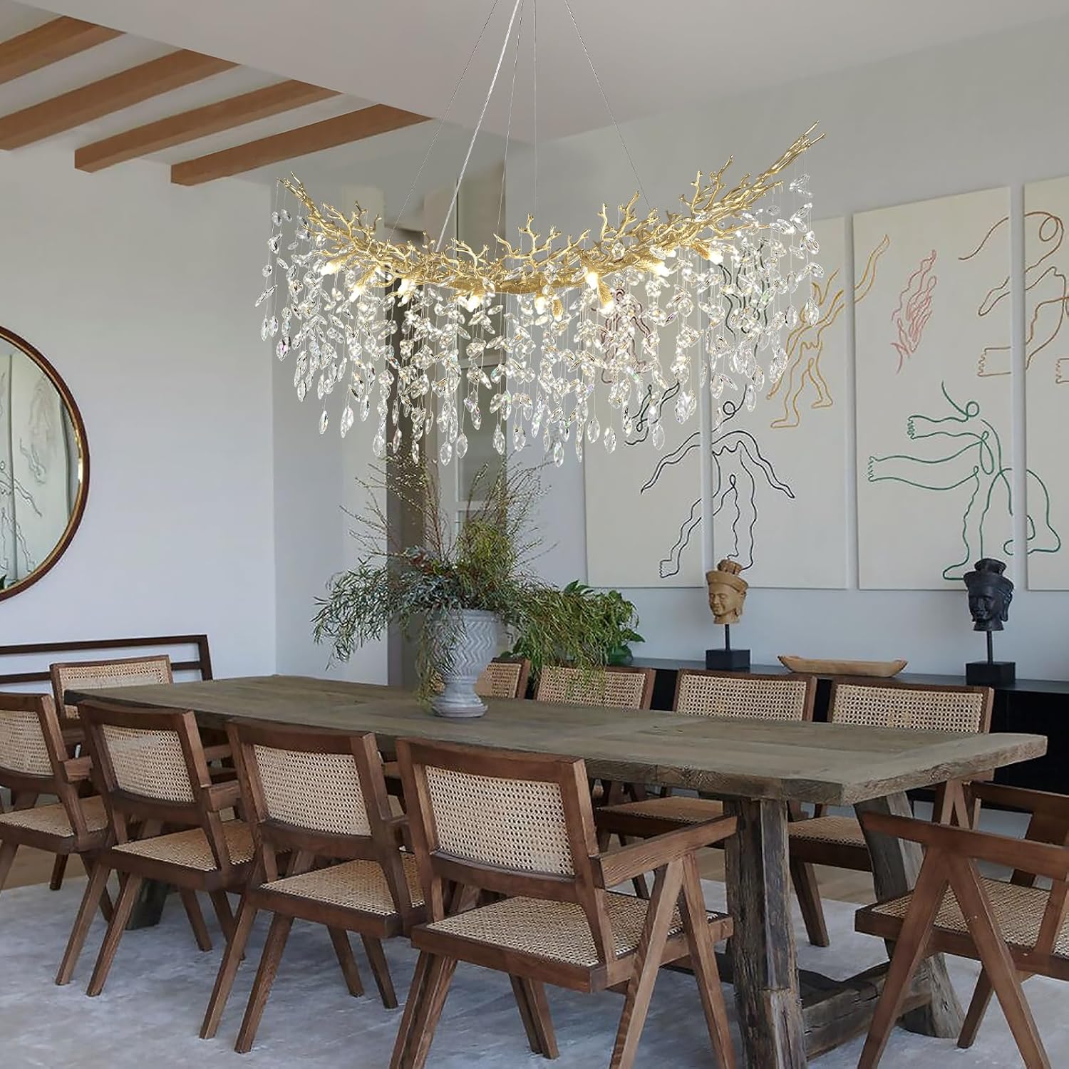Solara Rectangular Tree Branch Chandelier 55" 72" Tree Branch