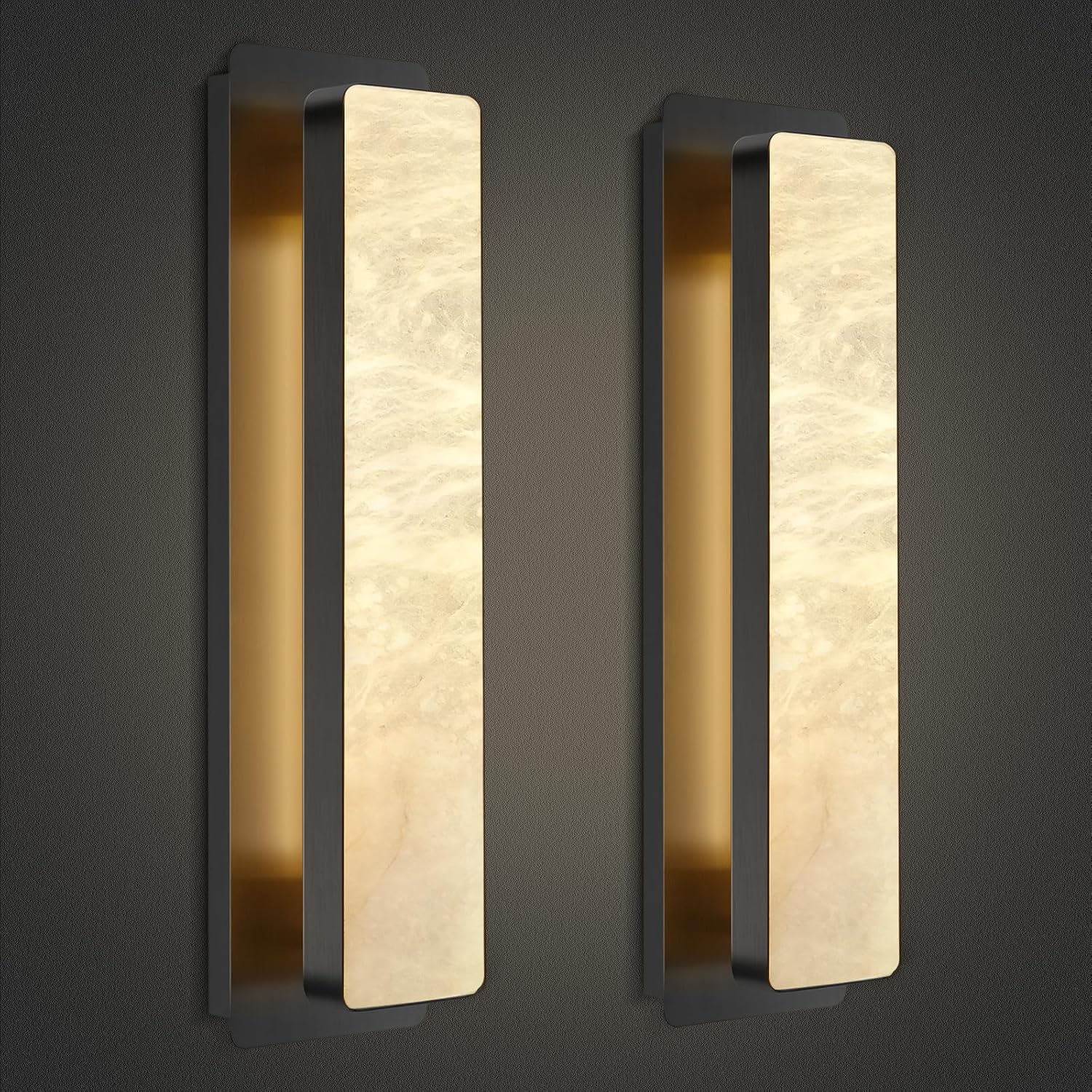 Alabaster Wall Sconces 20" - Fast Delivery-1-Luxehomezone