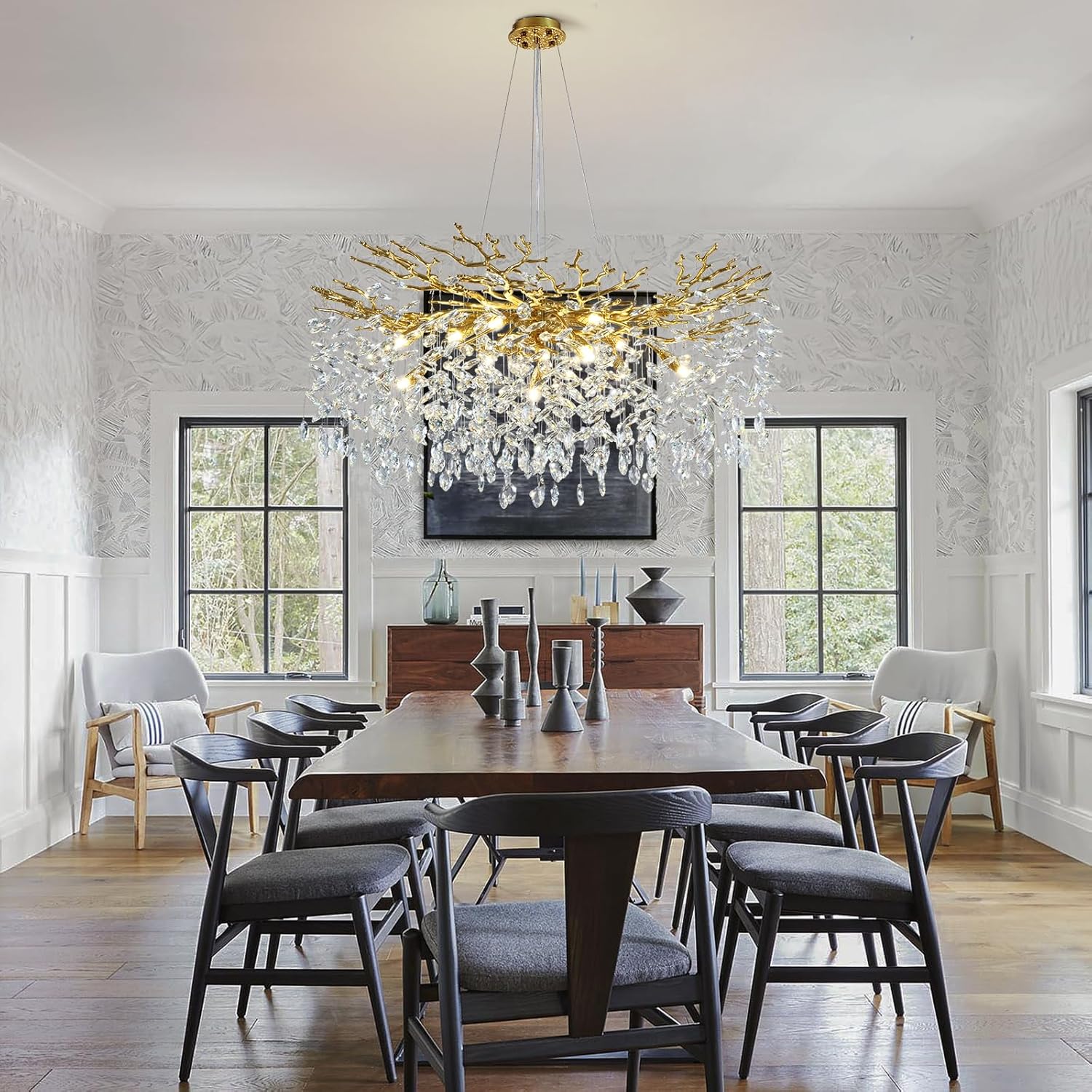 Modern Round Crystal Chandelier 21" 30" 40" - Fast Delivery-1-Luxehomezone