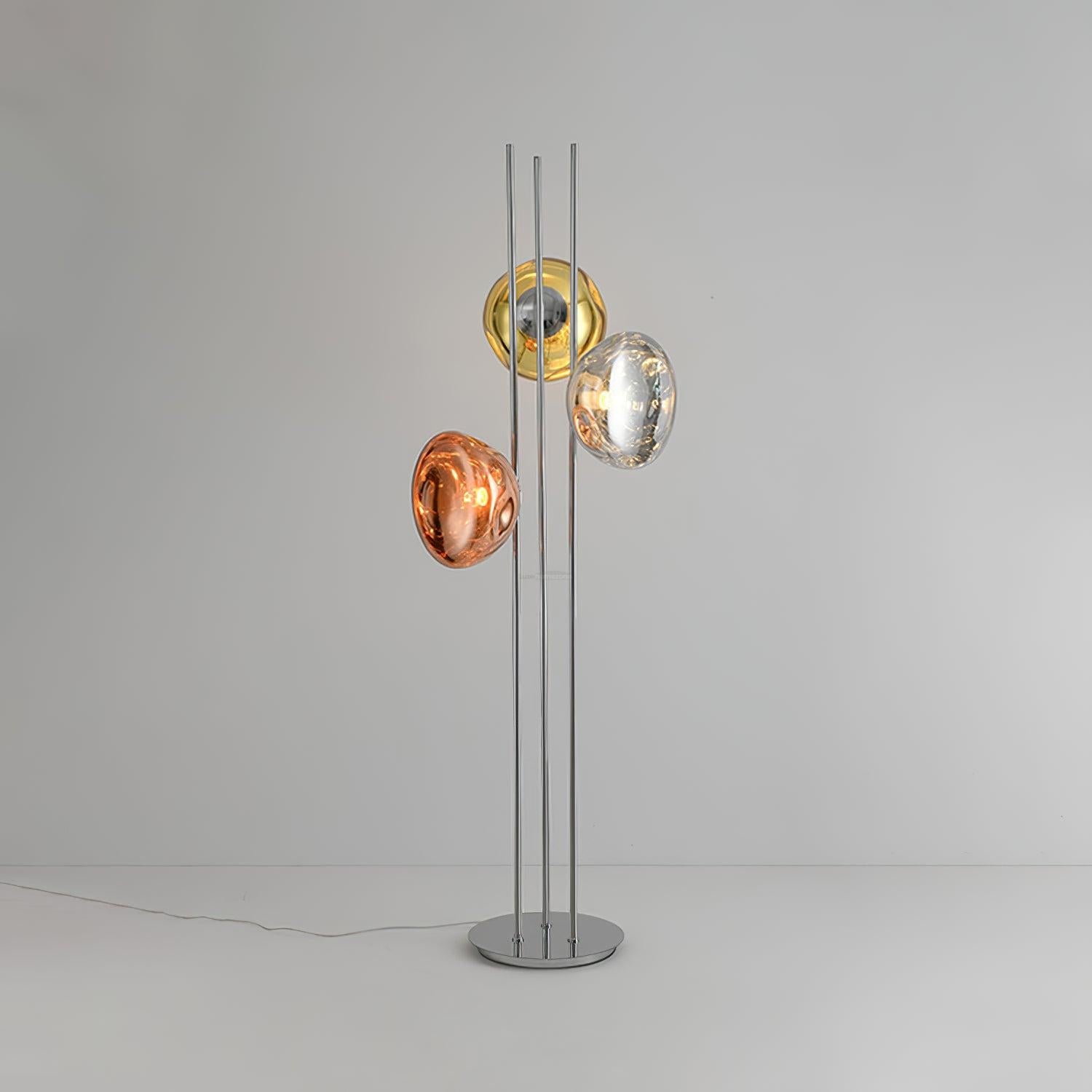 Three Light Glass Floor Lamp ∅ 13.8″ - Luxehomezone
