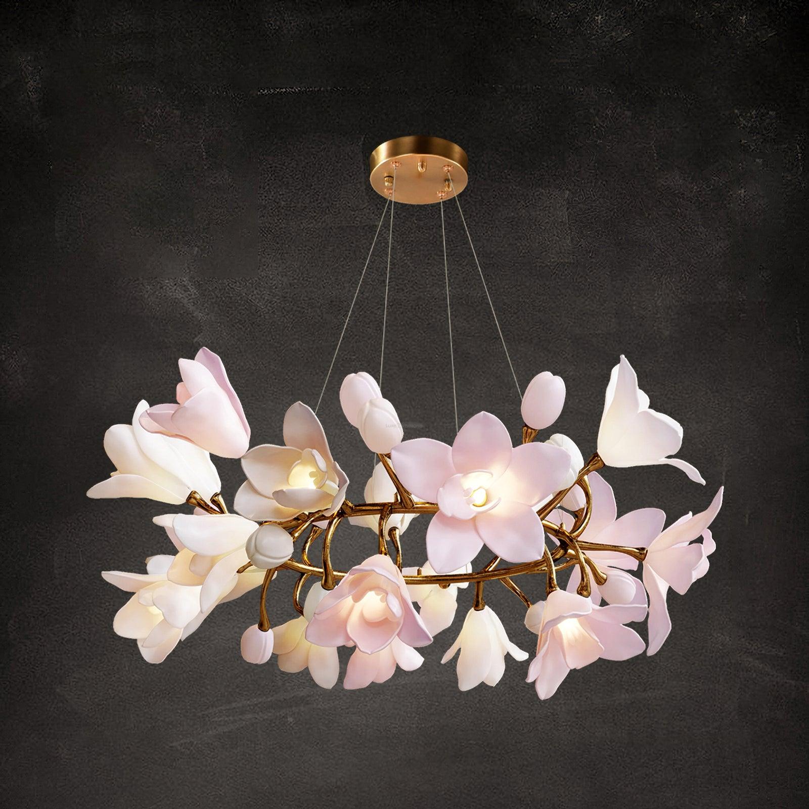 Circular Flower Blossom Chandelier - Karen-1-Luxehomezone