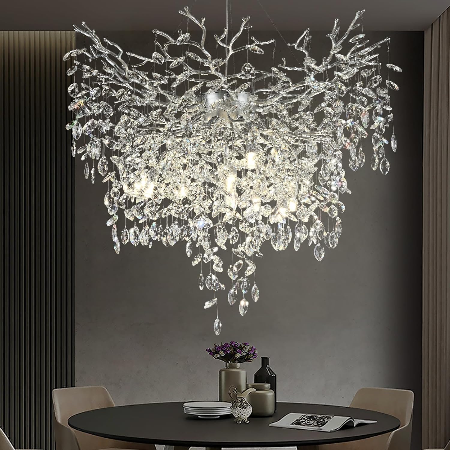 Solara Round Tree Branch Chandelier 24" 32" 40" Tree Branch