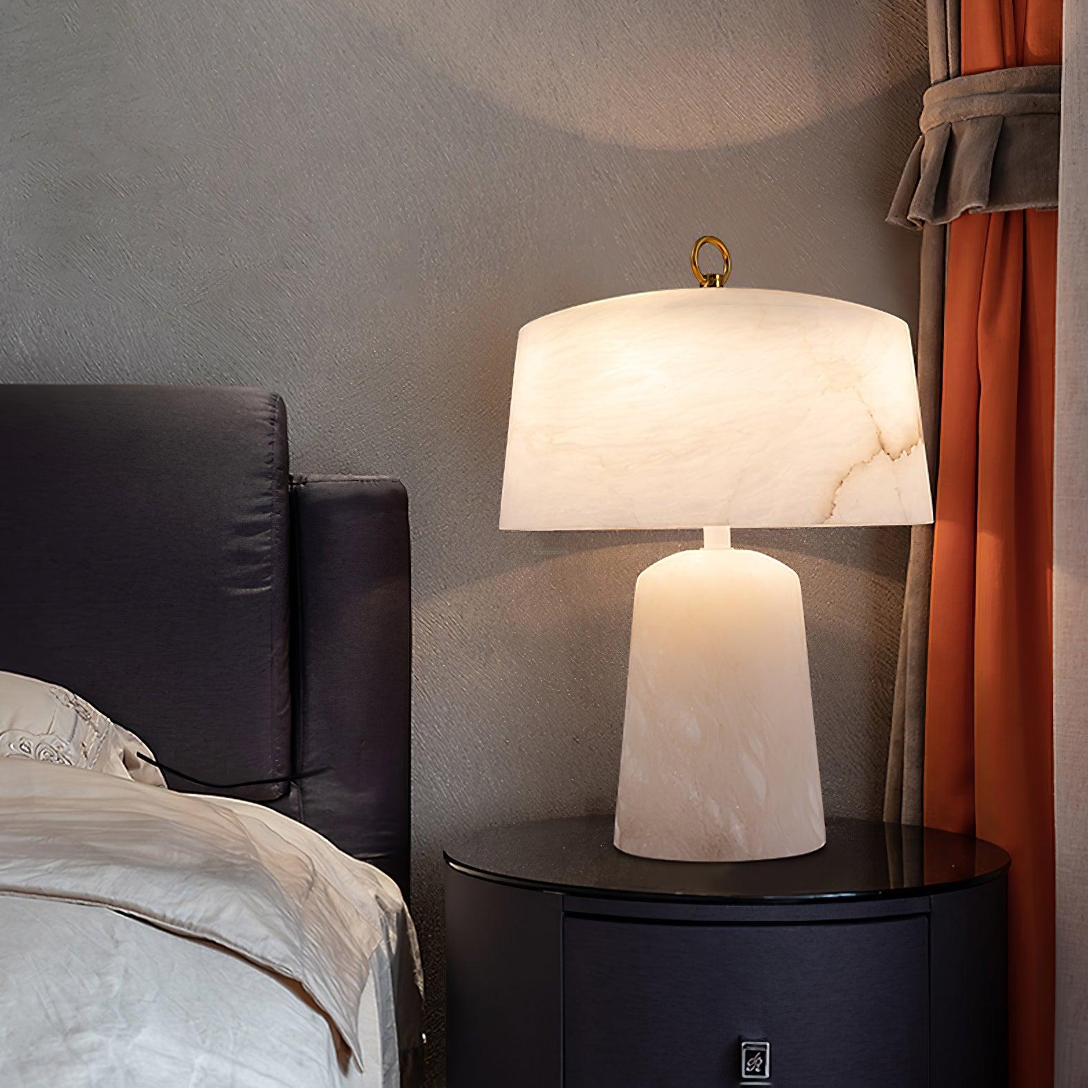 Aogashima Table Lamp  ∅ 11.8″ - Alabaster-1-Luxehomezone