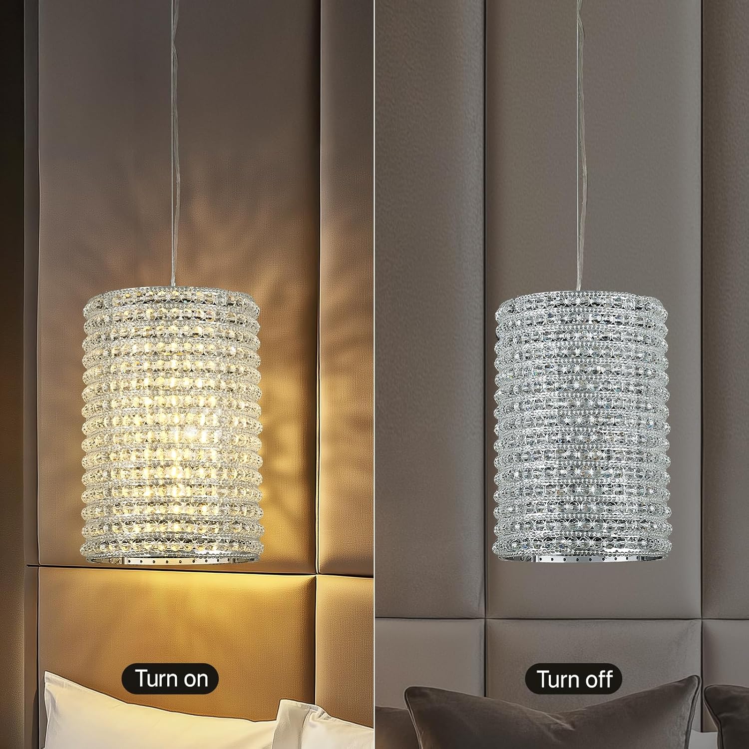 Smoke Grey Crystal Pendant Lights - Fast Delivery-1-Luxehomezone