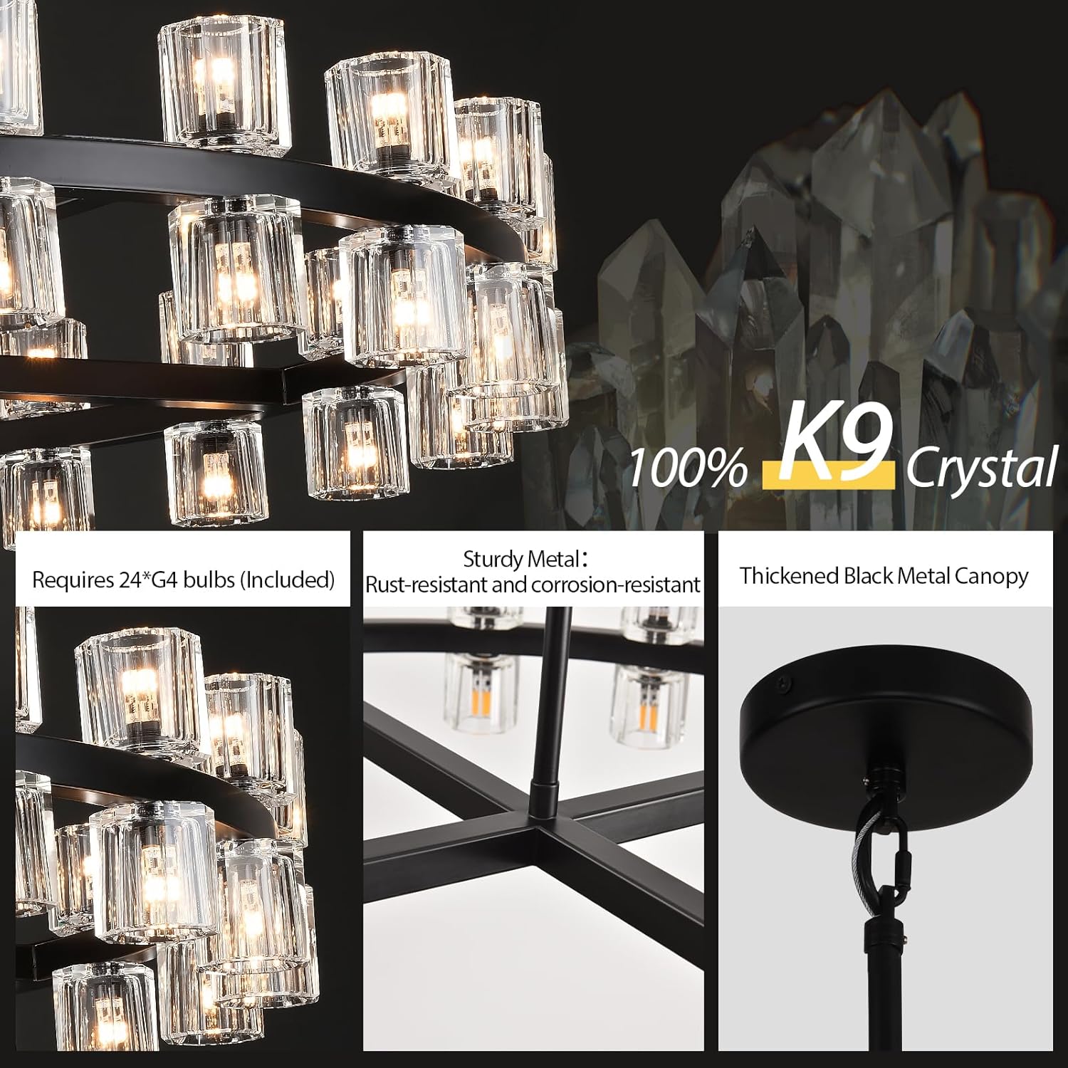 Glowra Round Chandelier 24"