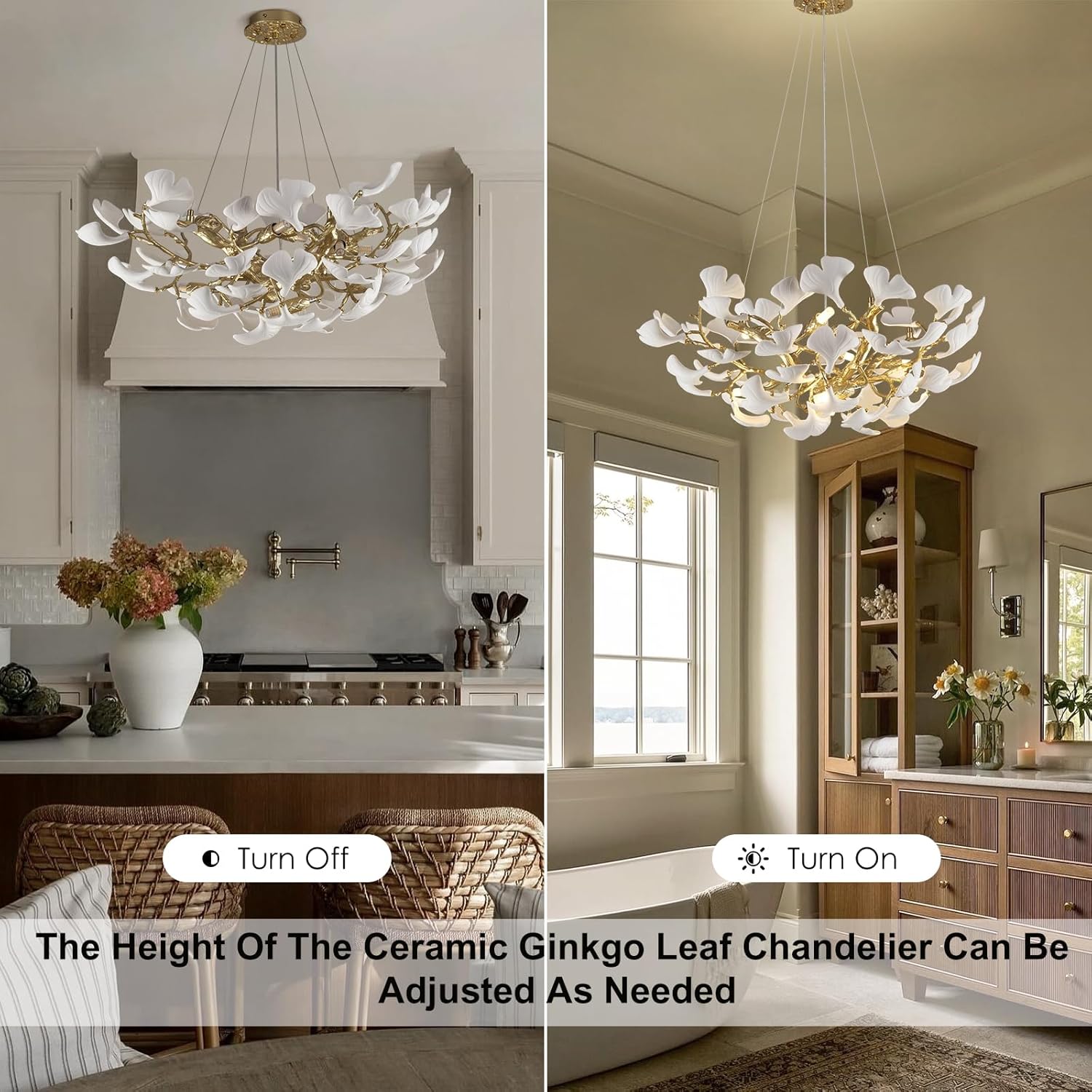 Ginkgo Round Chandelier 32''