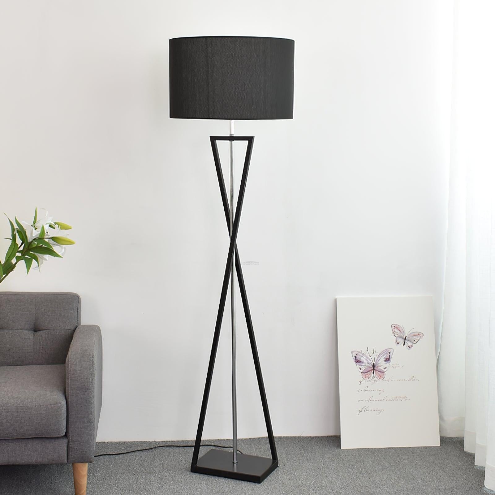 Kaden Black Floor Lamp ∅ 20.1″ - Geometry-1-Luxehomezone
