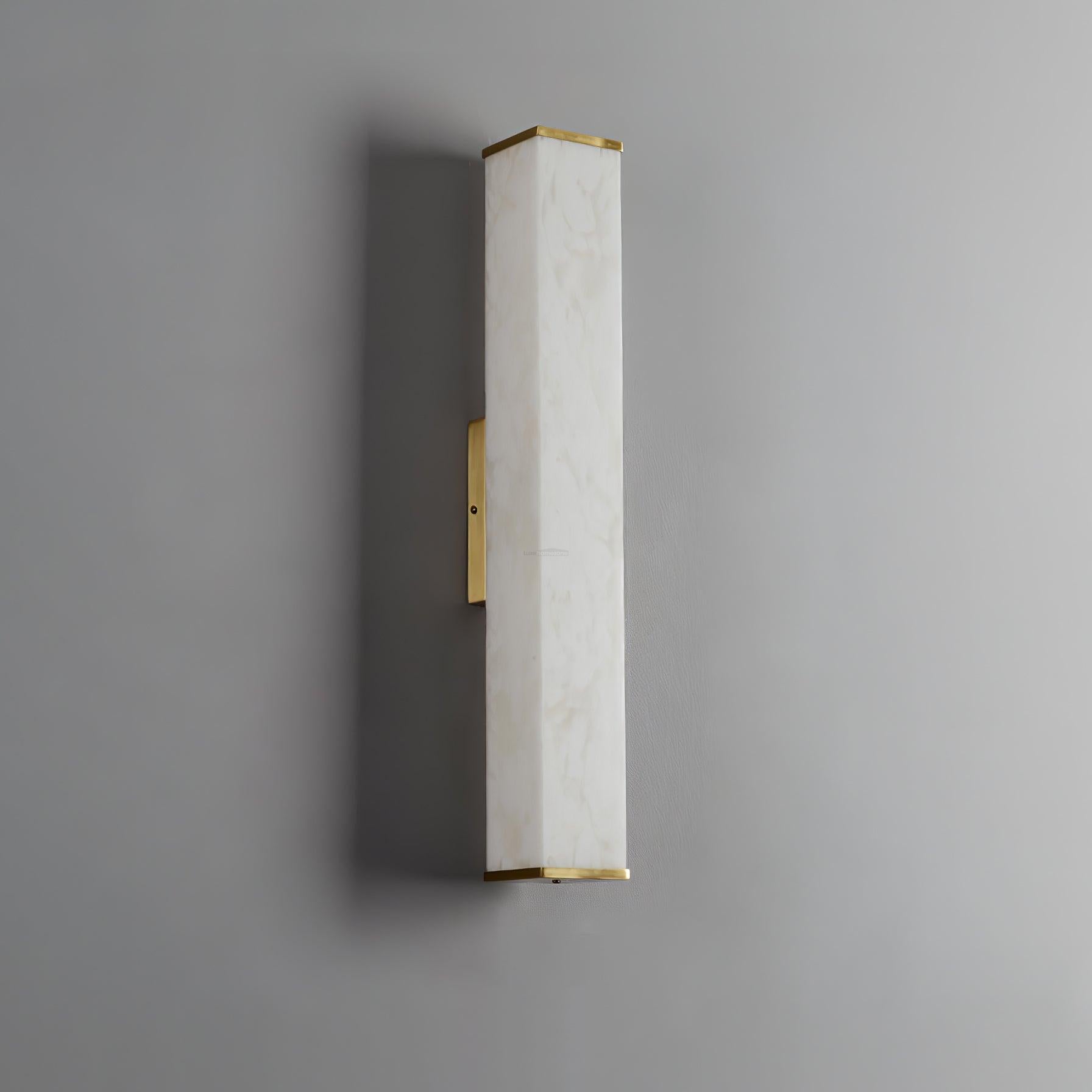 Cuboid Alabaster Wall Sconce - Alabaster, Alabaster Wall Lamp-1-Luxehomezone