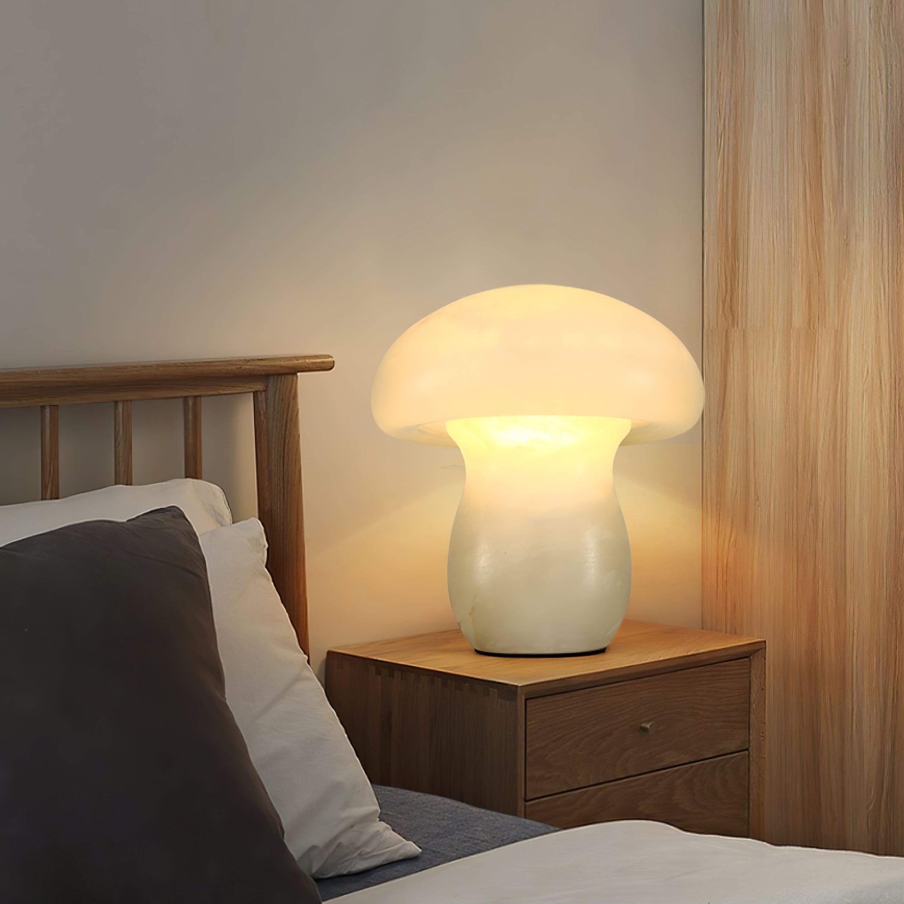 Marble Mushroom Table Lamp - Alabaster-1-Luxehomezone