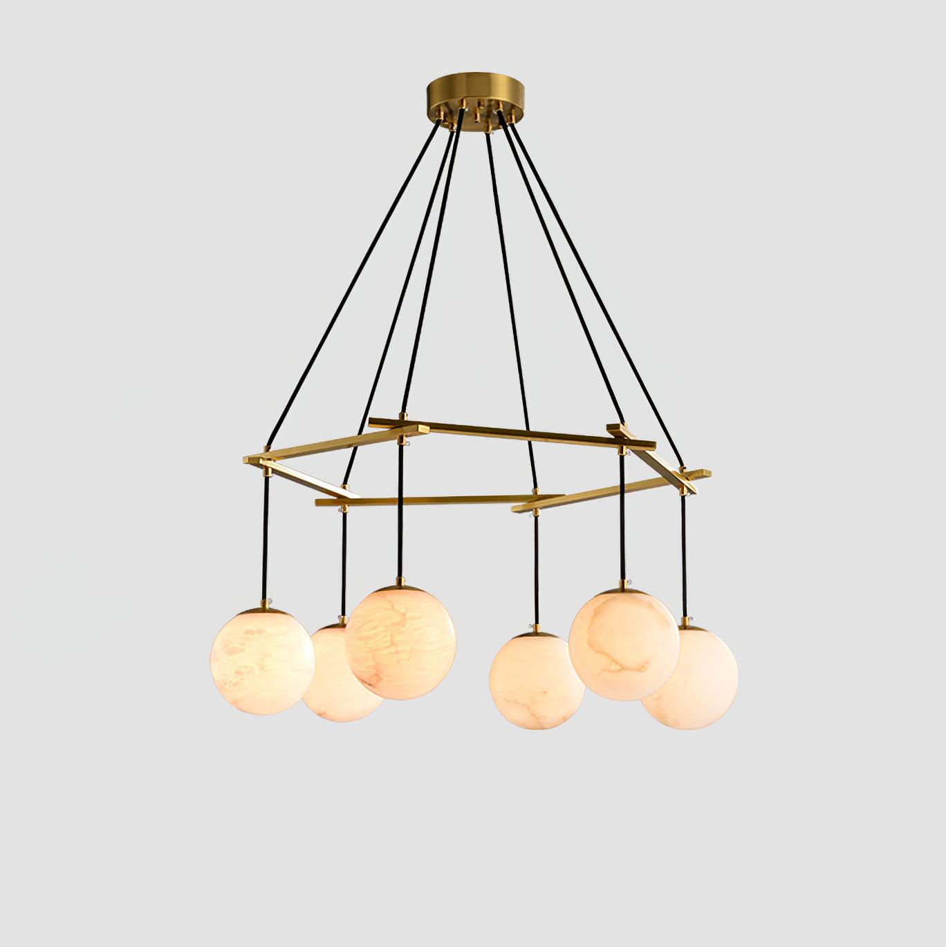Alabaster Modern Round Ball Chandelier - Alabaster, Alabaster Chandelier, Alabaster lightings, Ball, Bedroom, brass, brass chandeliers, CCCC, Chandelier, Dining & Kitchen, Dining Room, foyer, Hotel, Living Room, metal, Modern, Round-1-Luxehomezone