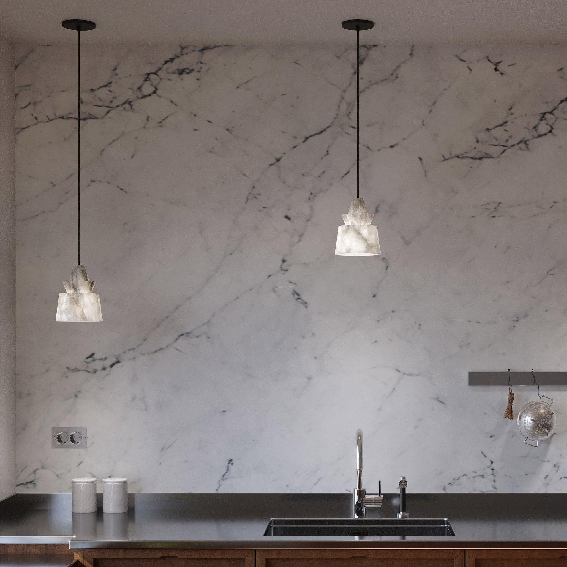 White Alabaster  Pendant Light - Luxehomezone