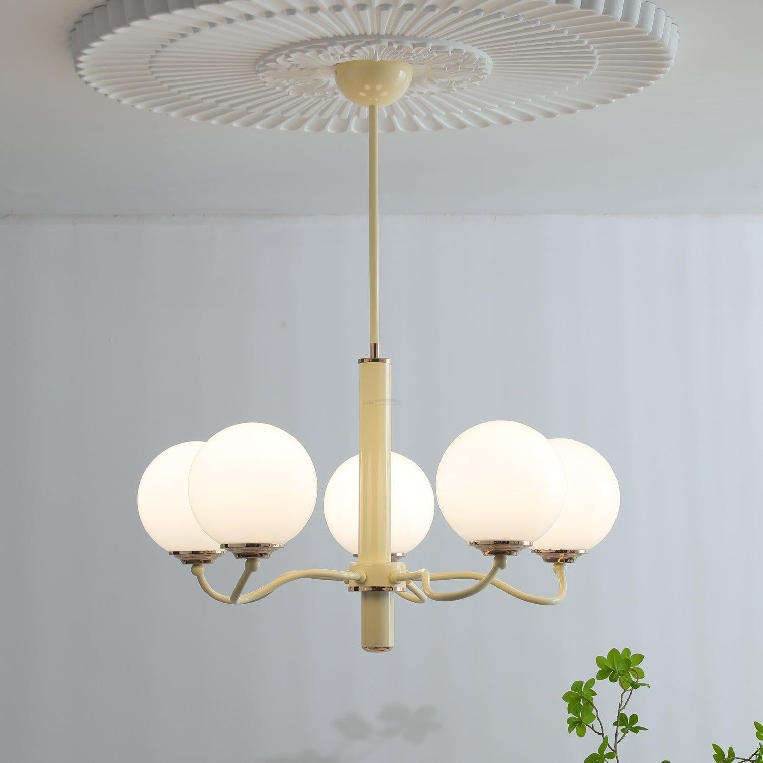 Radiant Globe Chandelier with 3/6/8 heads - Bend, Marshmallow Chandelier-1-Luxehomezone