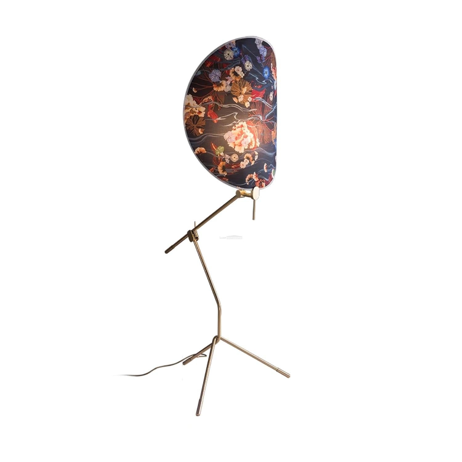 Floral Nocturne Floor Lamp ∅ 23.6″ - Drapery-1-Luxehomezone
