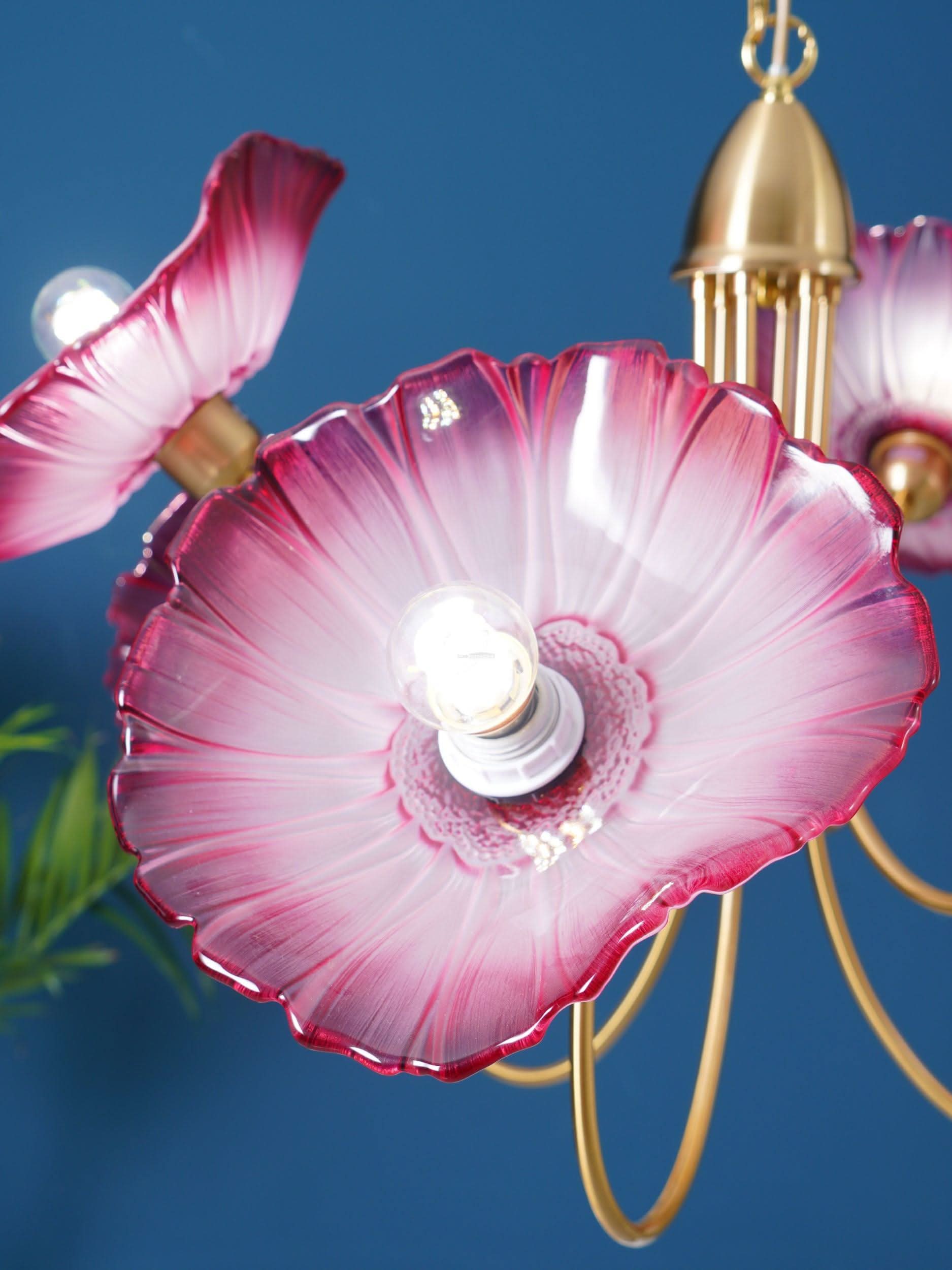 Lotus Leaf Glass Chandelier ∅ 35.4″ - Luxehomezone