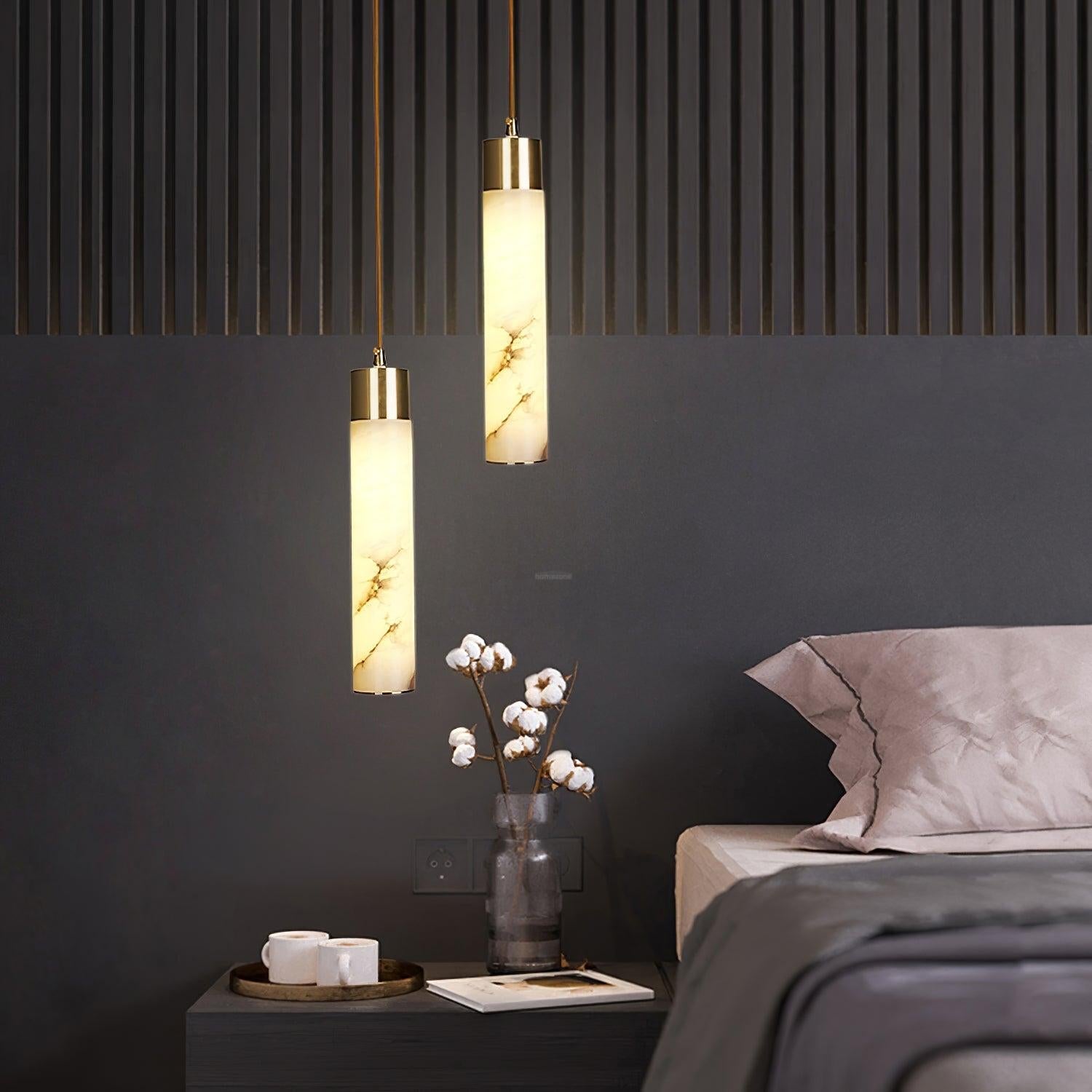 Tala Brass Alabaster Pendant Light - Alabaster, Alabaster Pendant-1-Luxehomezone
