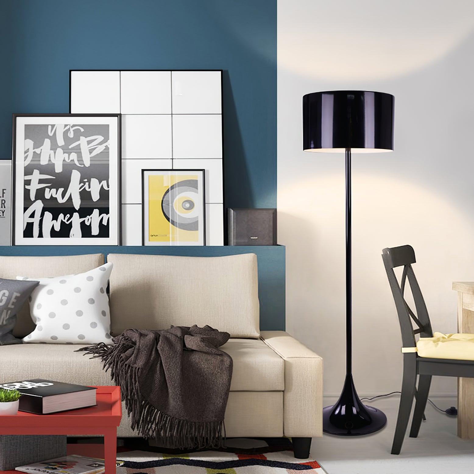 Huafang Black And White Floor Lamp ∅ 12.6″ - Geometry-1-Luxehomezone