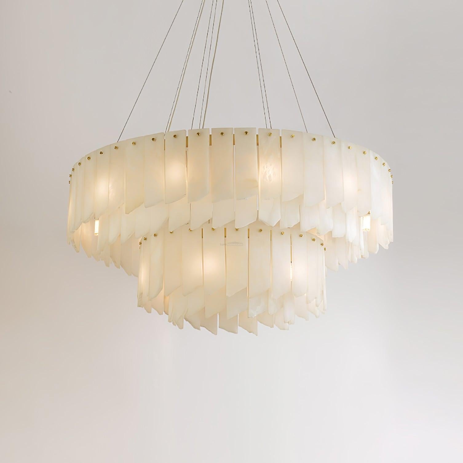 Alabaster Cascade Tiered Chandelier - Alabaster, Alabaster Chandelier-1-Luxehomezone