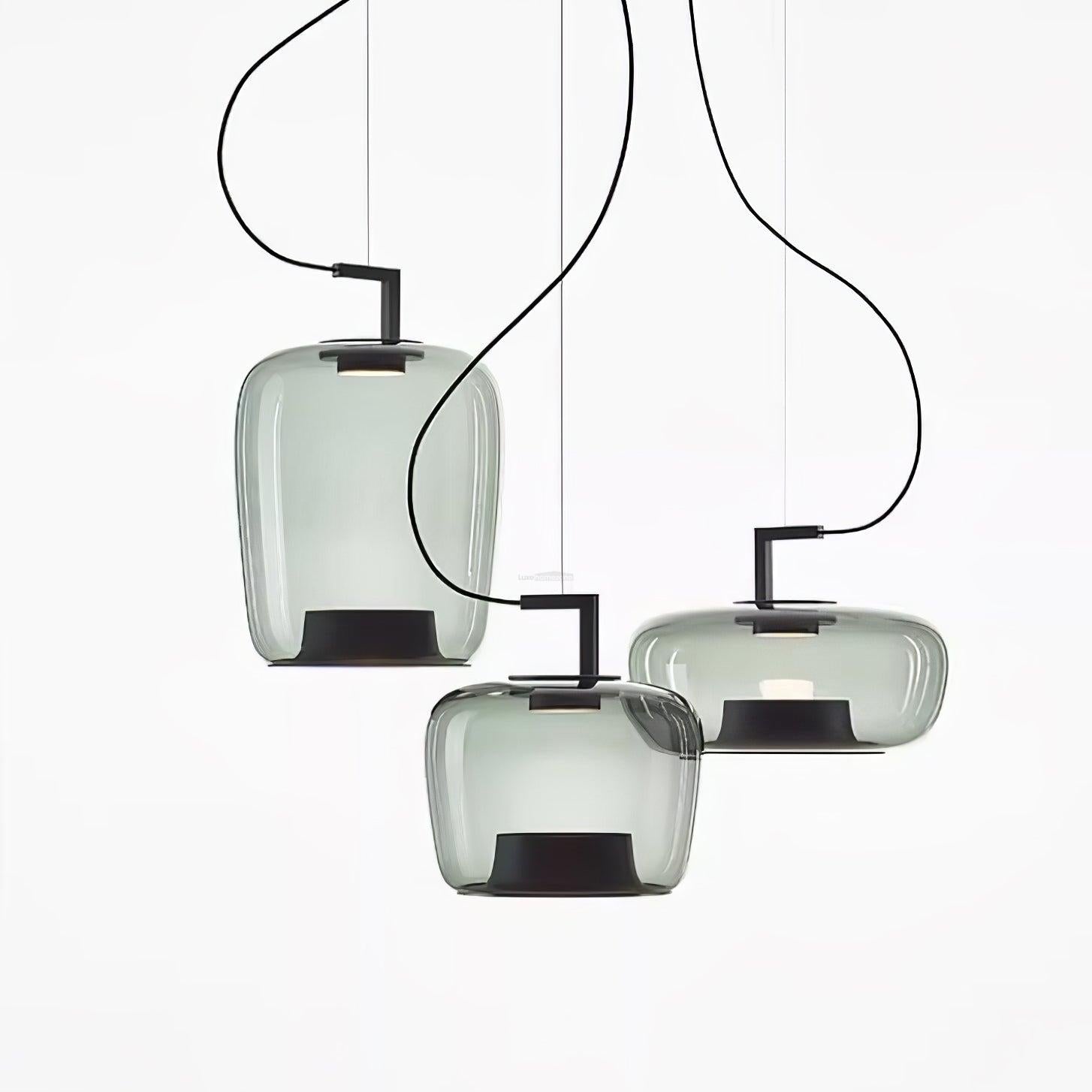 Doppelte Pendant - Art Glass-1-Luxehomezone