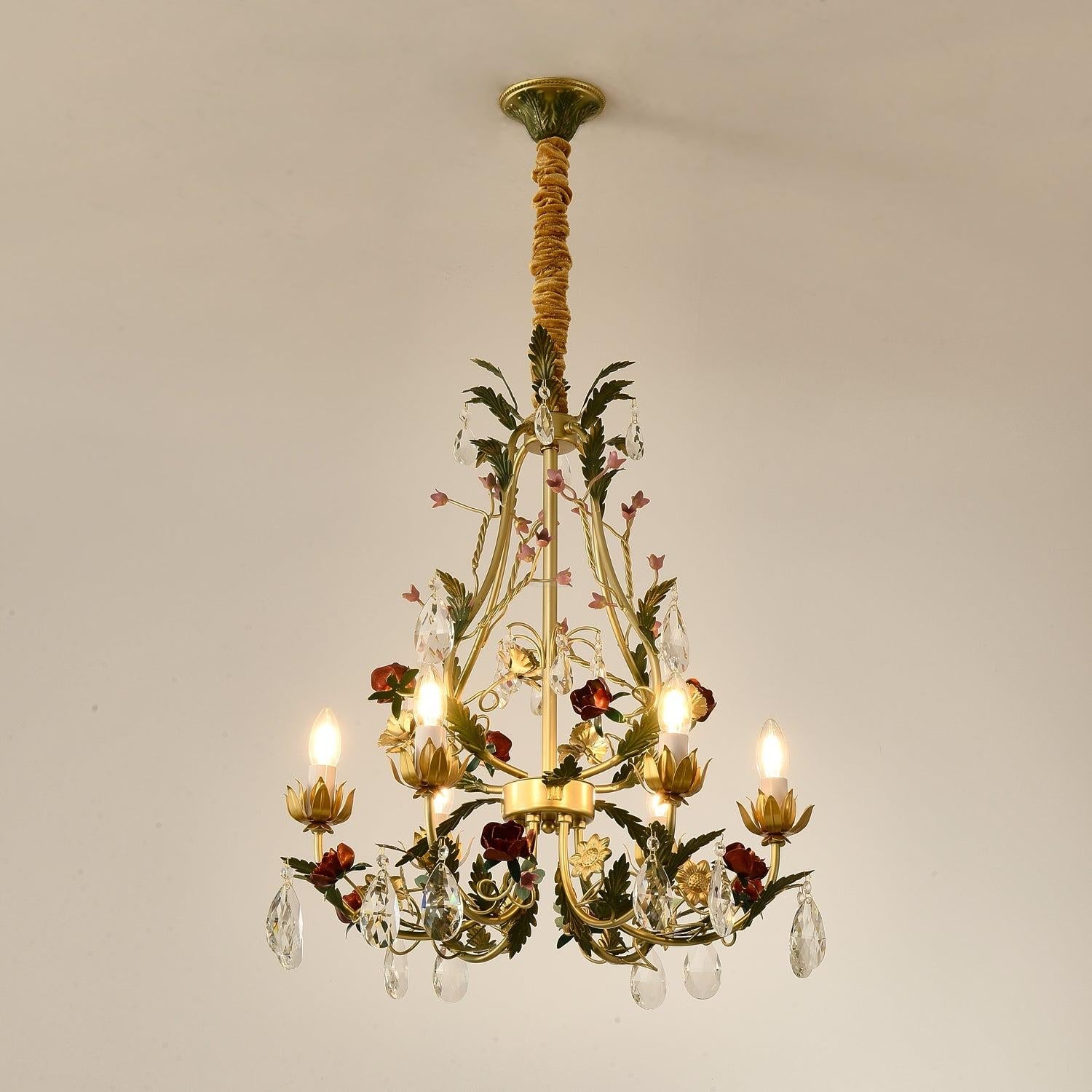 Candle Style Rose Love Chandelier with 6/8 heads - Candle-1-Luxehomezone