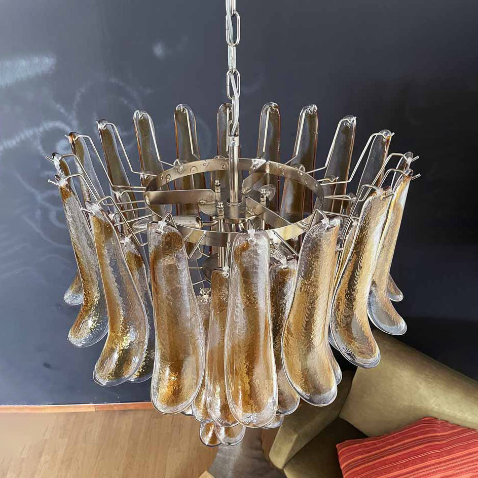 Lumis Murano Round Chandelier 26" Amber