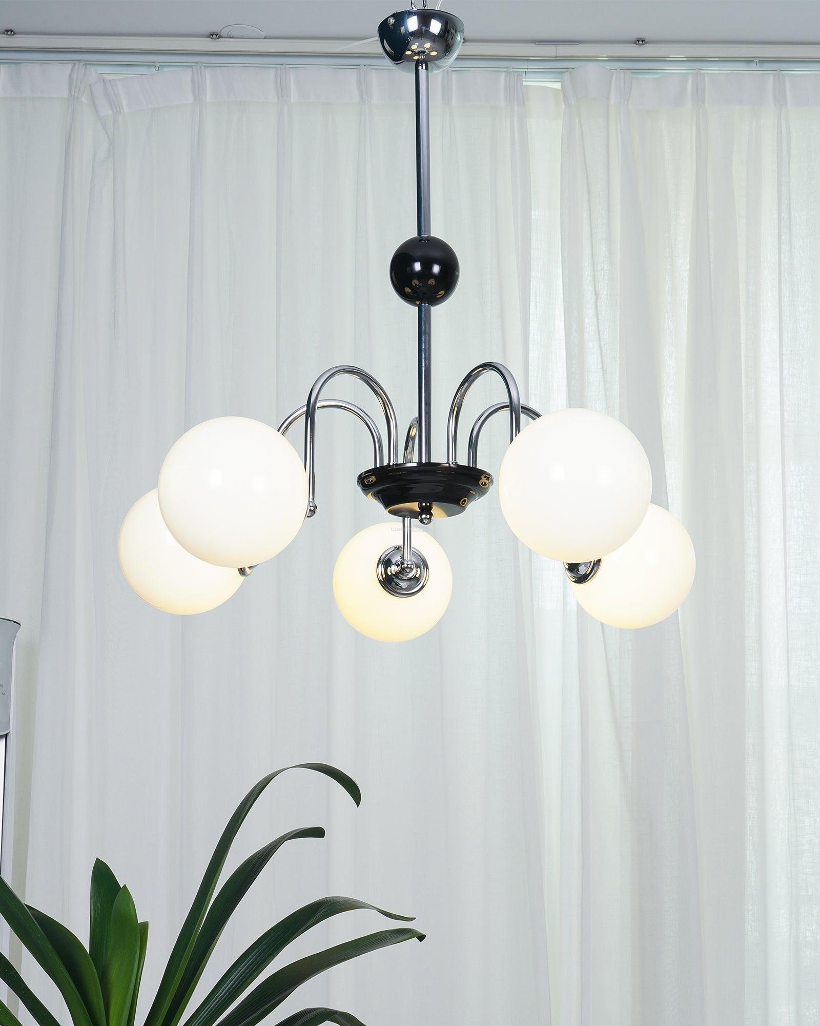 Yisu Glass Globe Chandelier with 3/4/5/6/8 heads - Luxehomezone