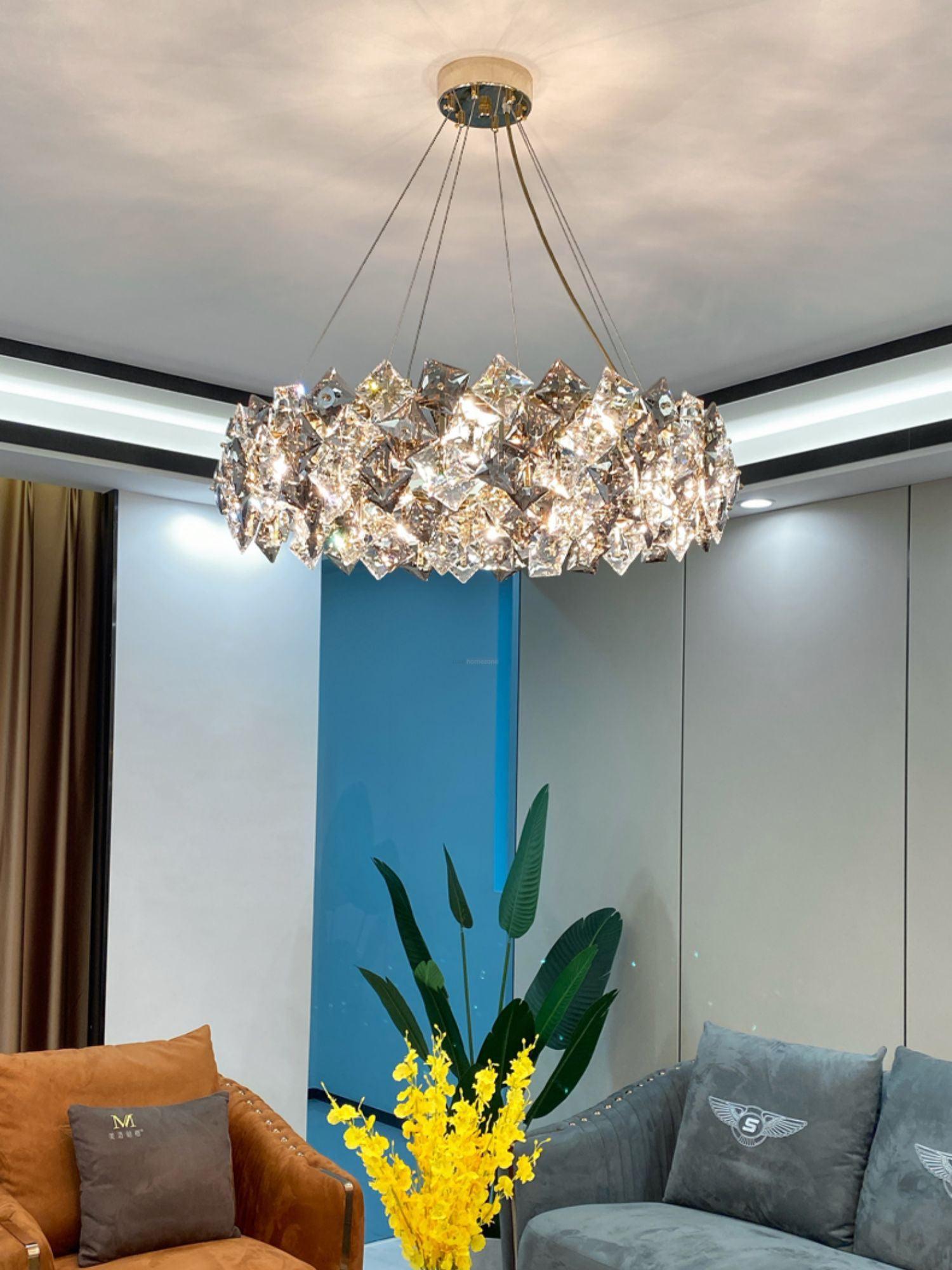 Scale Crystal Round Chandelier Φ 23.6″ - Luxehomezone