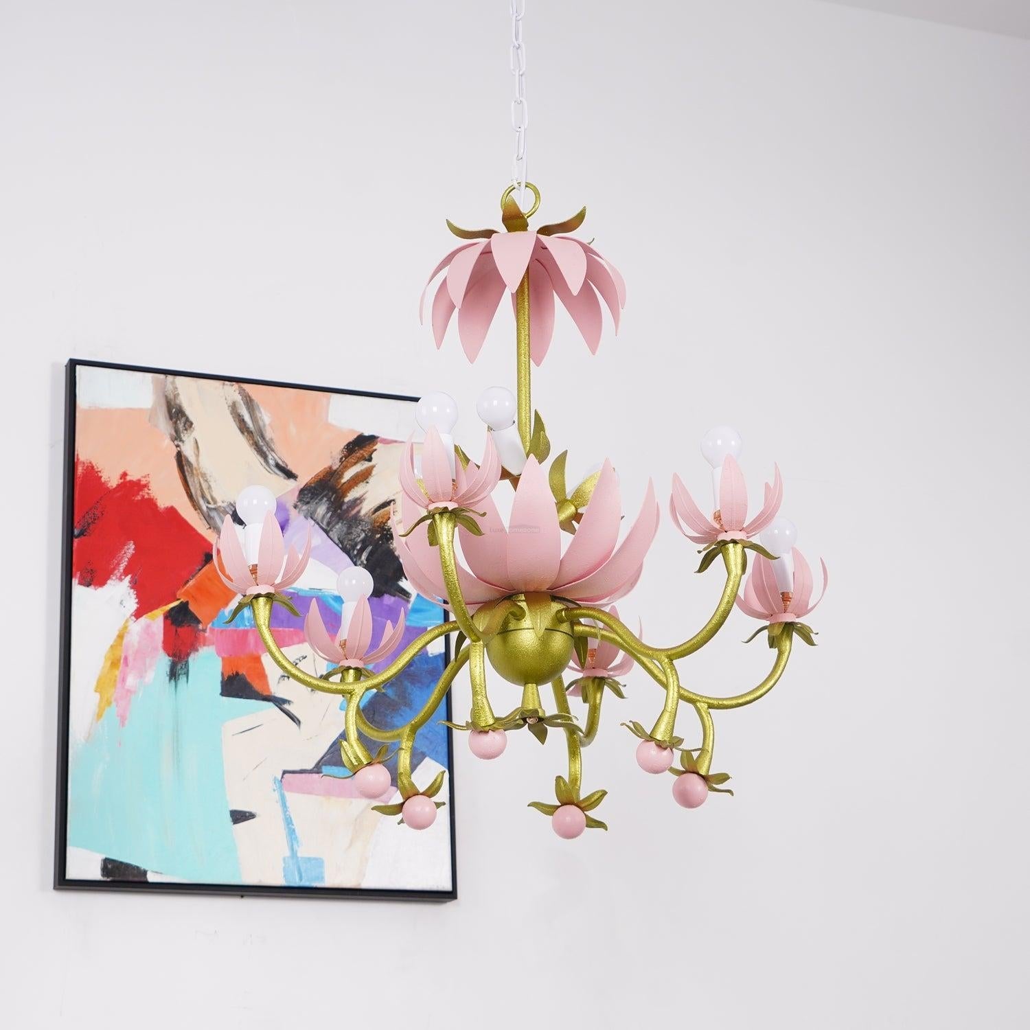 Mardi Gras Blossom Chandelier  Φ 25.6″ - -1-Luxehomezone