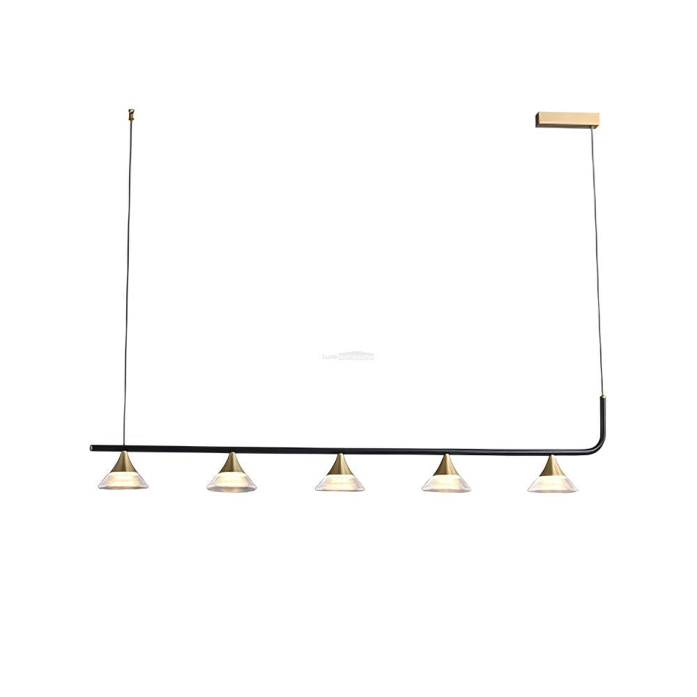 Tristan Restaurant Chandelier L 31.5″ - Bar, Charles, Gold & Transparent-1-Luxehomezone