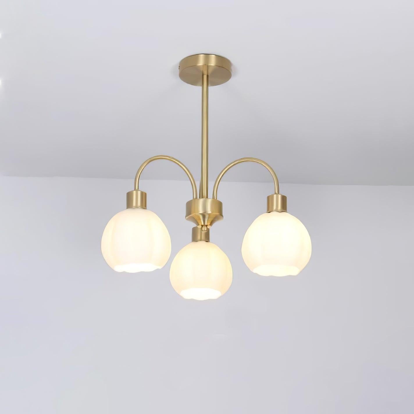 Golden Pumpkin Glass Chandelier with 3/5/6/8 heads - Bend-1-Luxehomezone