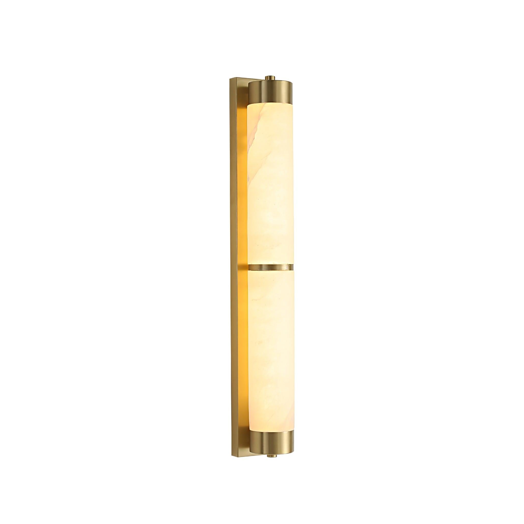Cylindra Alabaster Brass Wall Sconce - Alabaster, Alabaster Wall Lamp-1-Luxehomezone