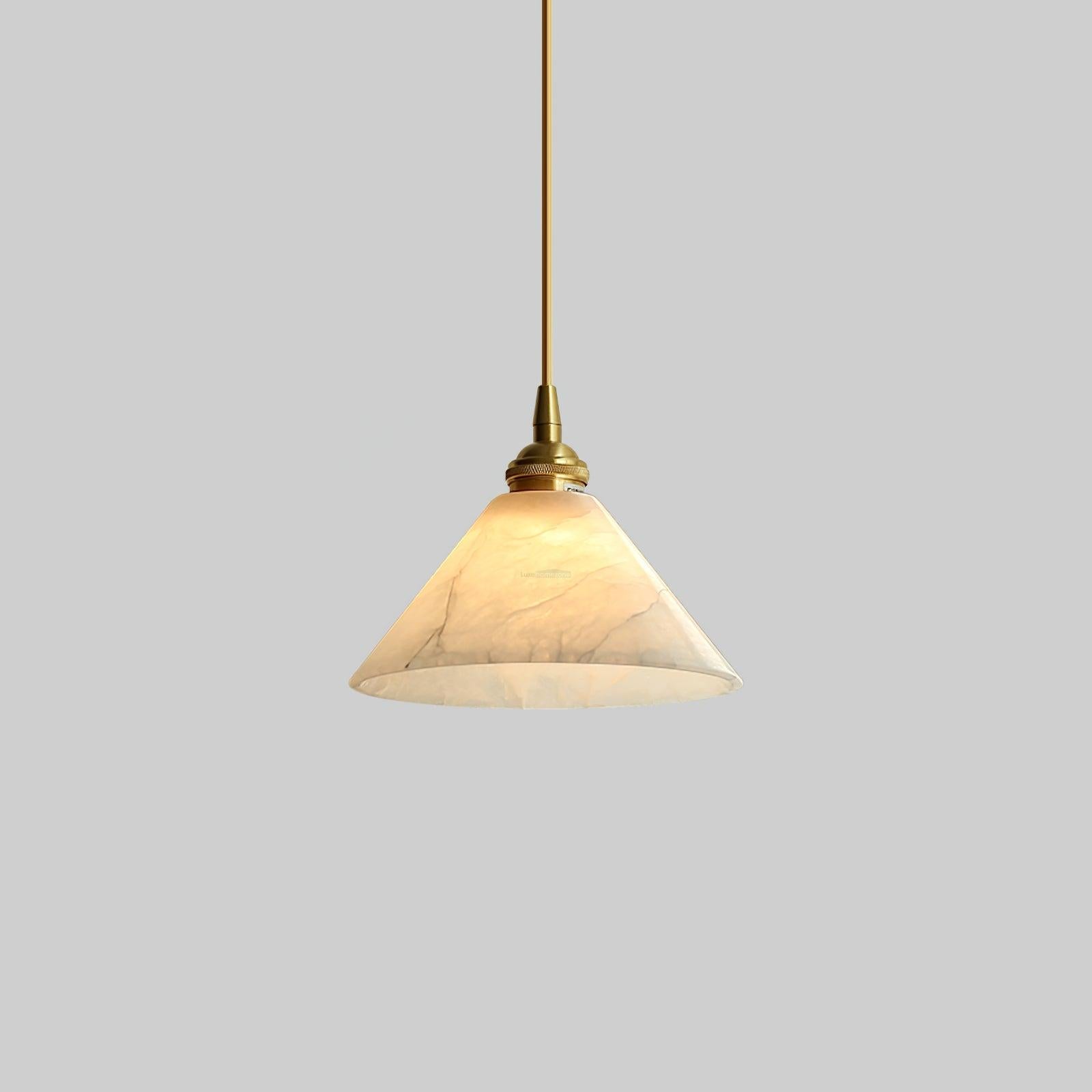 Conical Alabaster Brass Pendant Light - Alabaster, Alabaster Pendant-1-Luxehomezone
