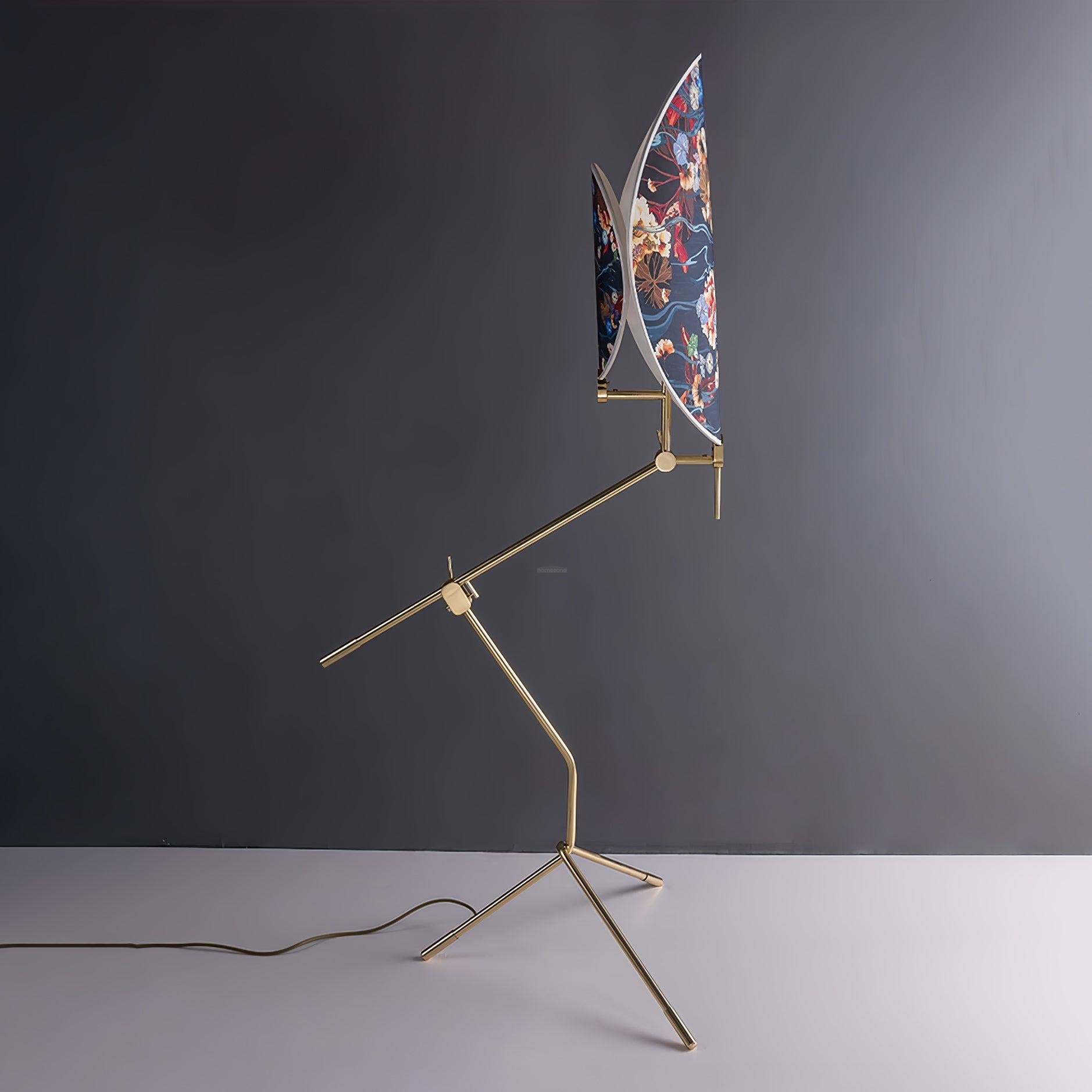 Floral Nocturne Floor Lamp ∅ 23.6″ - Drapery-1-Luxehomezone