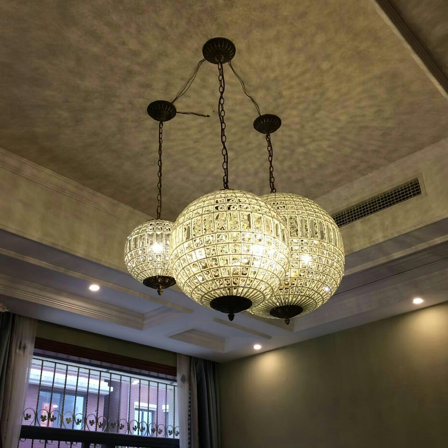 Traditional Globe Chandelier - Classic, Crystals-1-Luxehomezone